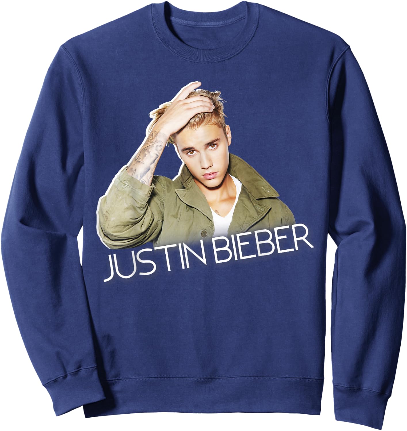 Justin Bieber Official Cut Out Jacket Small Sweatshirt - Sweatshirt | Navy