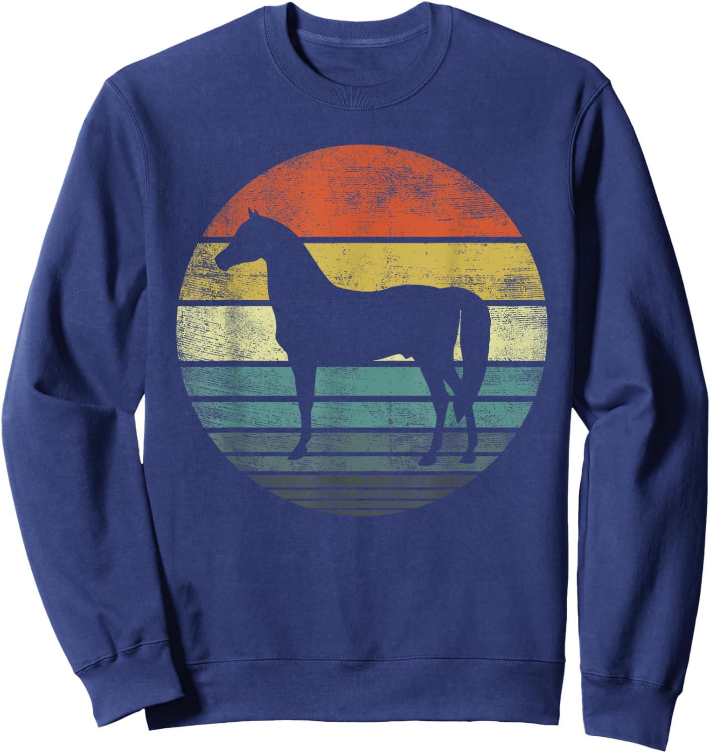 Horse Lover Gifts Horseback Riding Equestrian Retro Vintage Sweatshirt - Sweatshirt | Navy