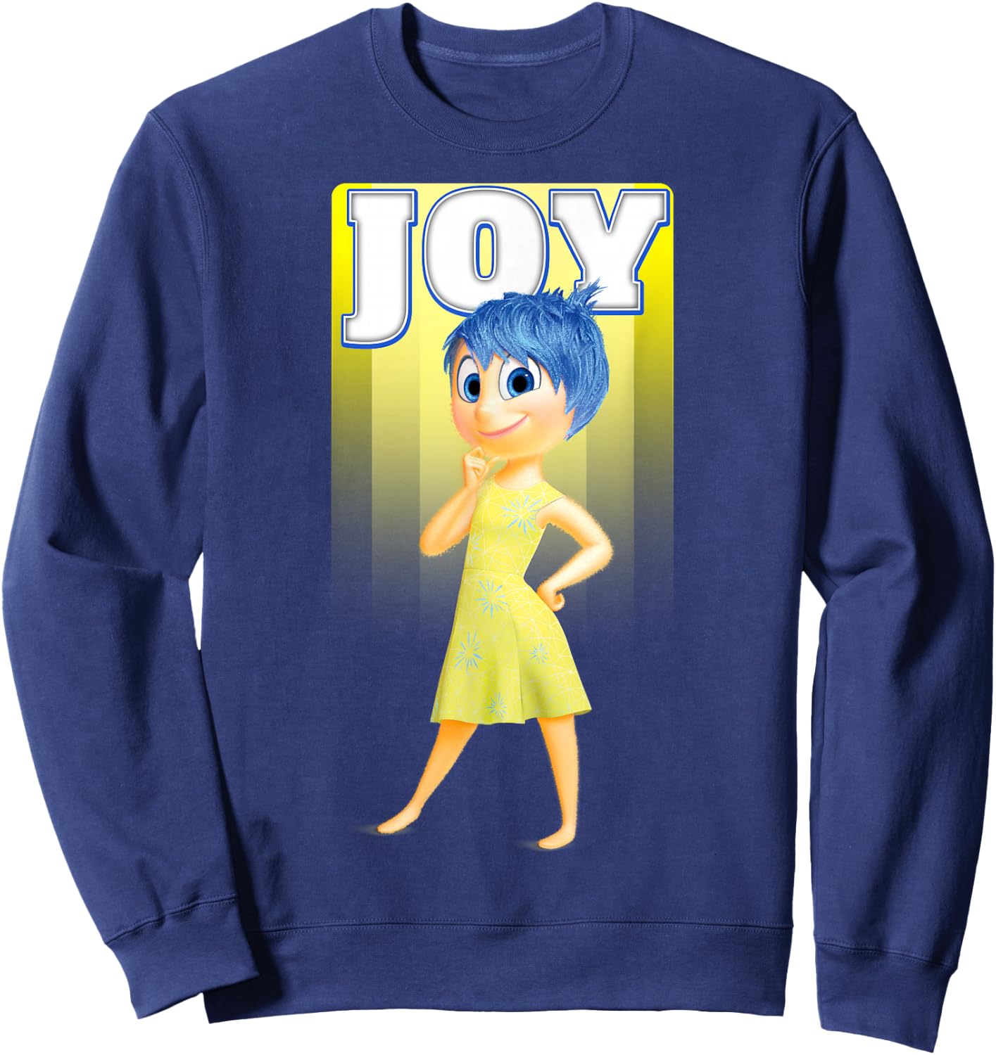 Disney Pixar Inside Out Joy Sunny Retro Portrait Logo Sweatshirt - Sweatshirt | Navy