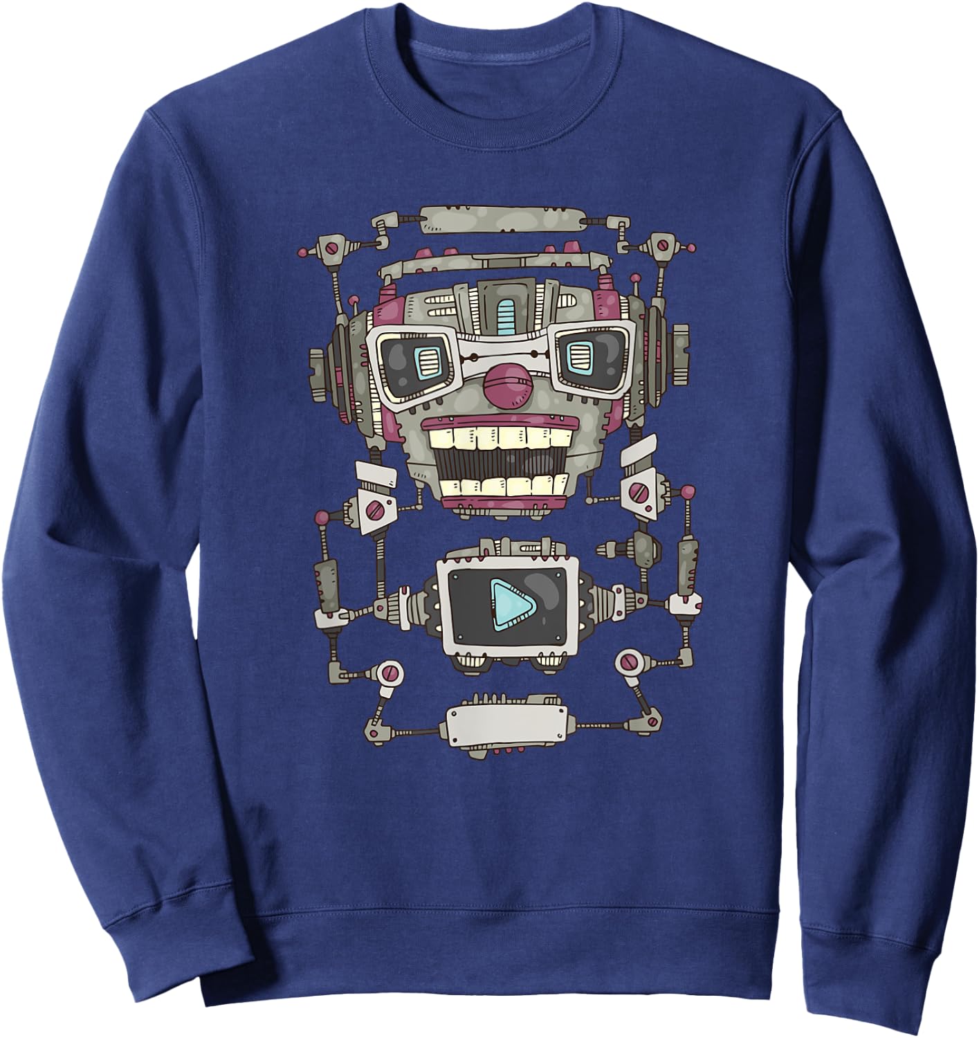 Robotics Robot Design Club AI Engineering Retro Sweatshirt - Sweatshirt | Navy