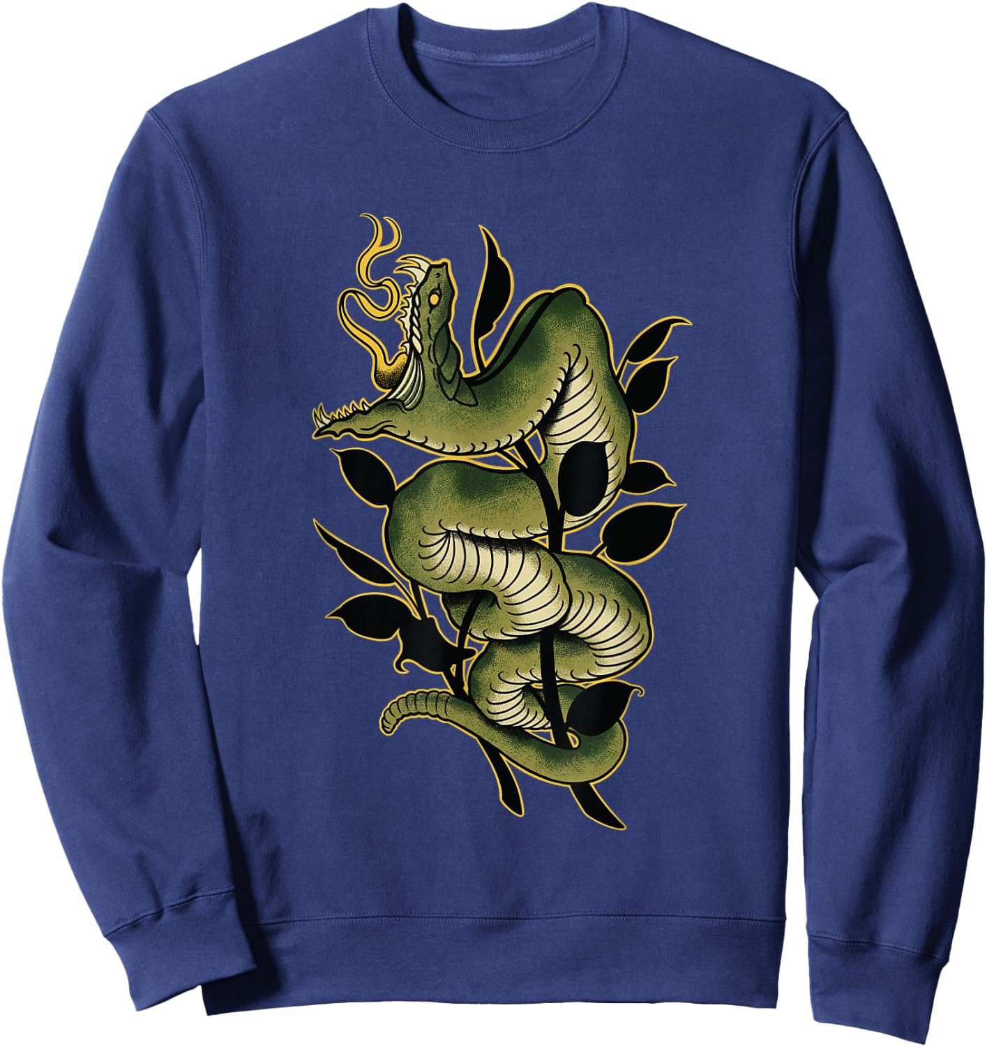 Snake Traditional Old school Tattoo Graphic Sweatshirt - Sweatshirt | Navy