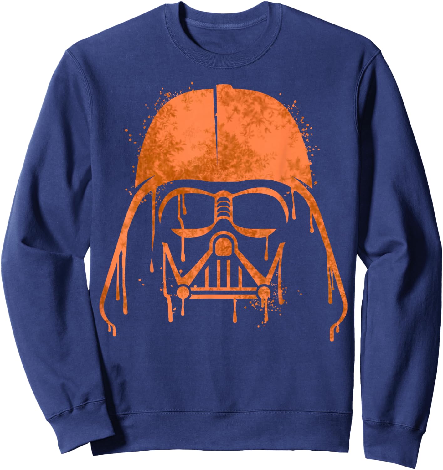 Star Wars Darth Vader Orange Helmet Drip Halloween Sweatshirt - Sweatshirt | Navy