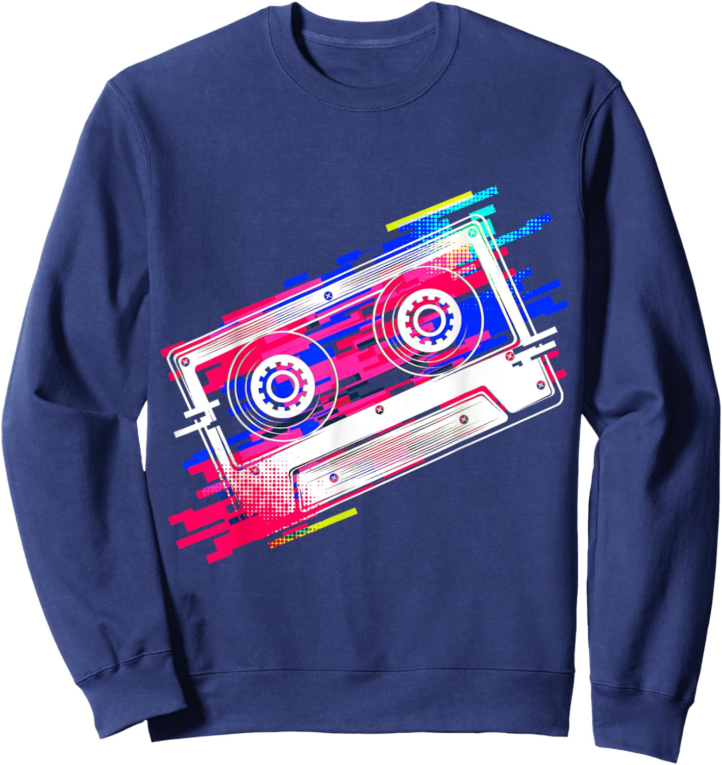 Vintage Retro Music Cassette Tapes Mixtape 80s and 90s Sweatshirt - Sweatshirt | Navy