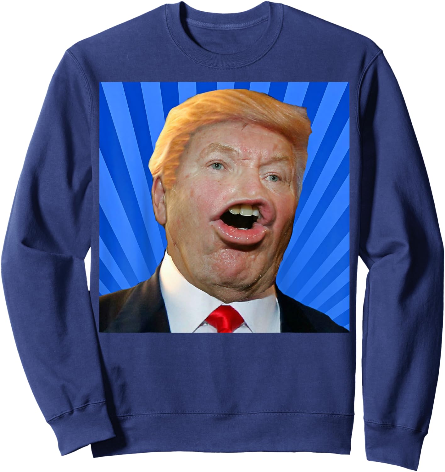 Donald Trump Ugly Face Meme Sweatshirt - Sweatshirt | Navy