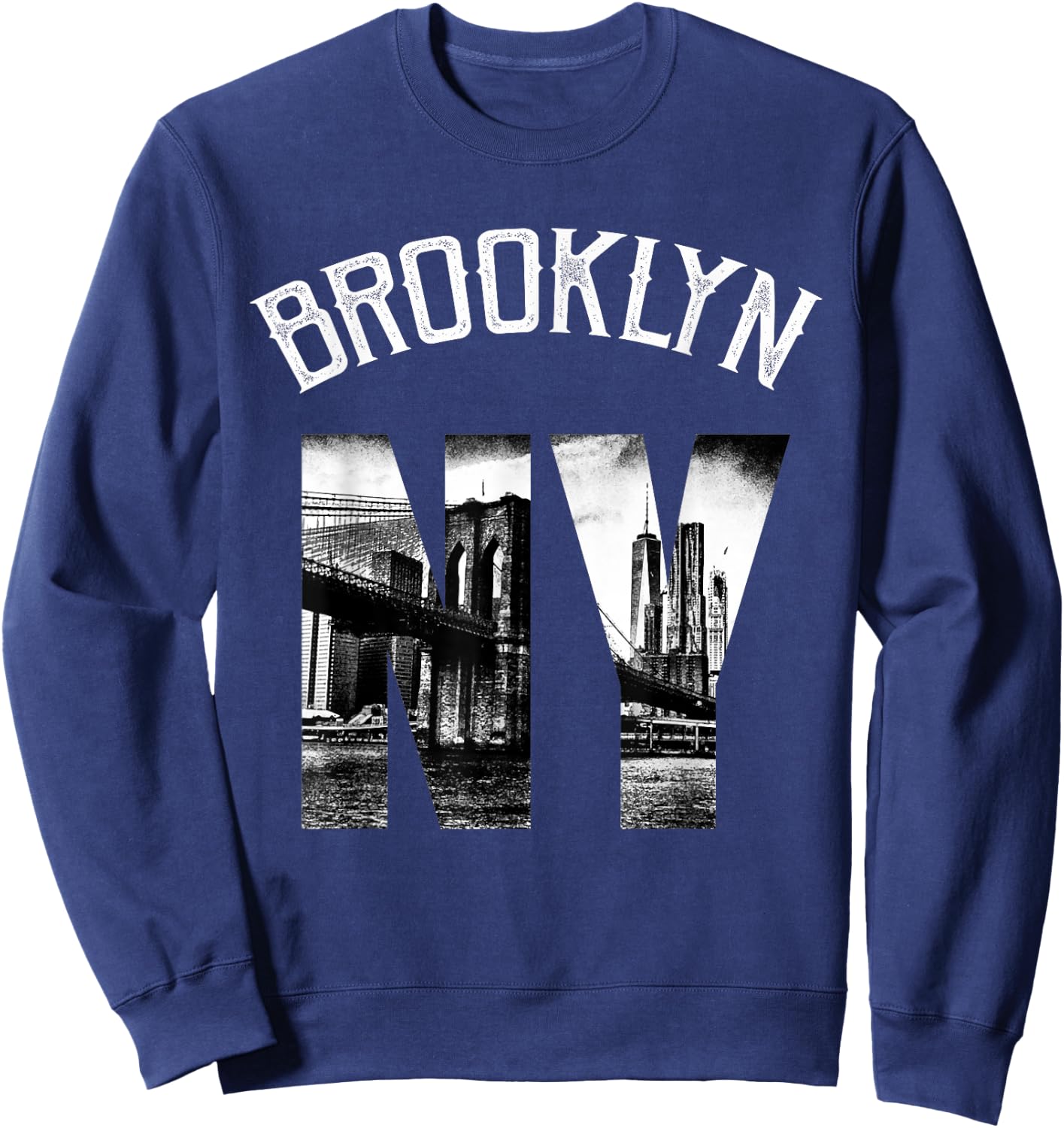 Vintage Brooklyn New York Skyline Shirt Sweatshirt - Sweatshirt | Navy