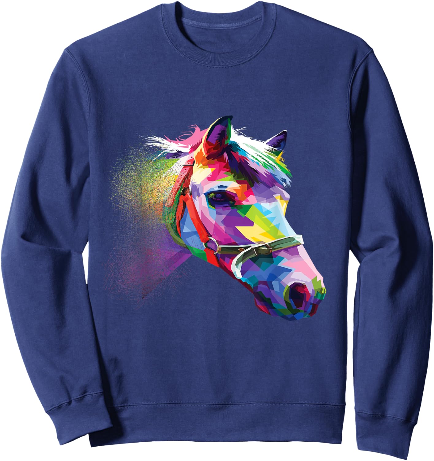 Horse Shirt Colorful Horse's head Pop Art Sweatshirt - Sweatshirt | Navy