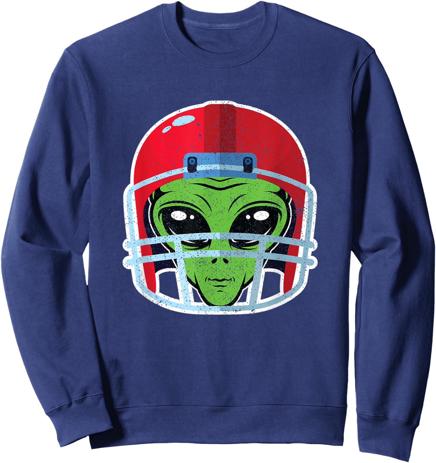 Alien Football Helmet Halloween Gift Outer Space Lover Sweatshirt - Sweatshirt | Navy