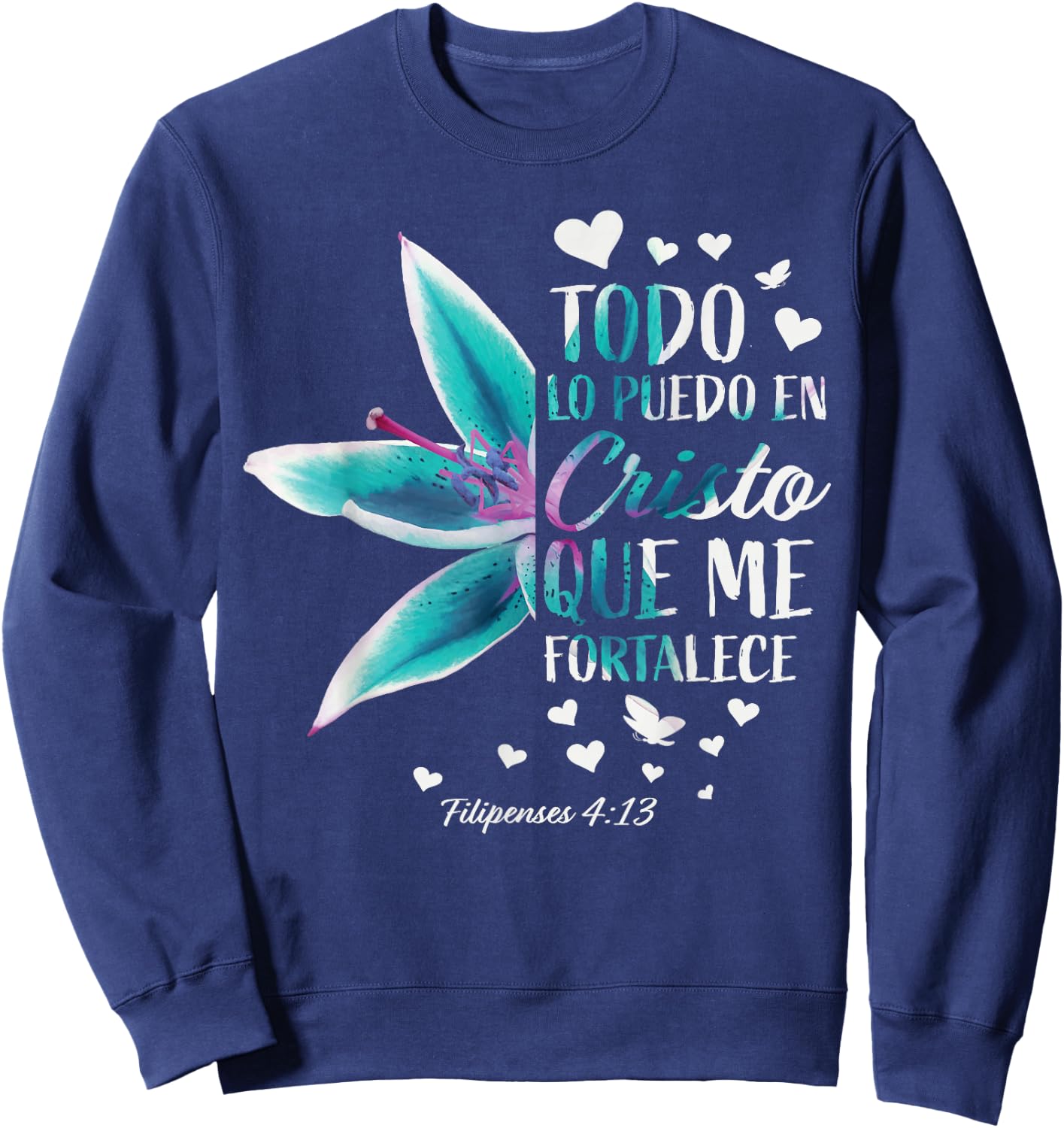 Christian Verse Gifts Religious Spanish Women Wife Mom Her Sweatshirt - Sweatshirt | Navy