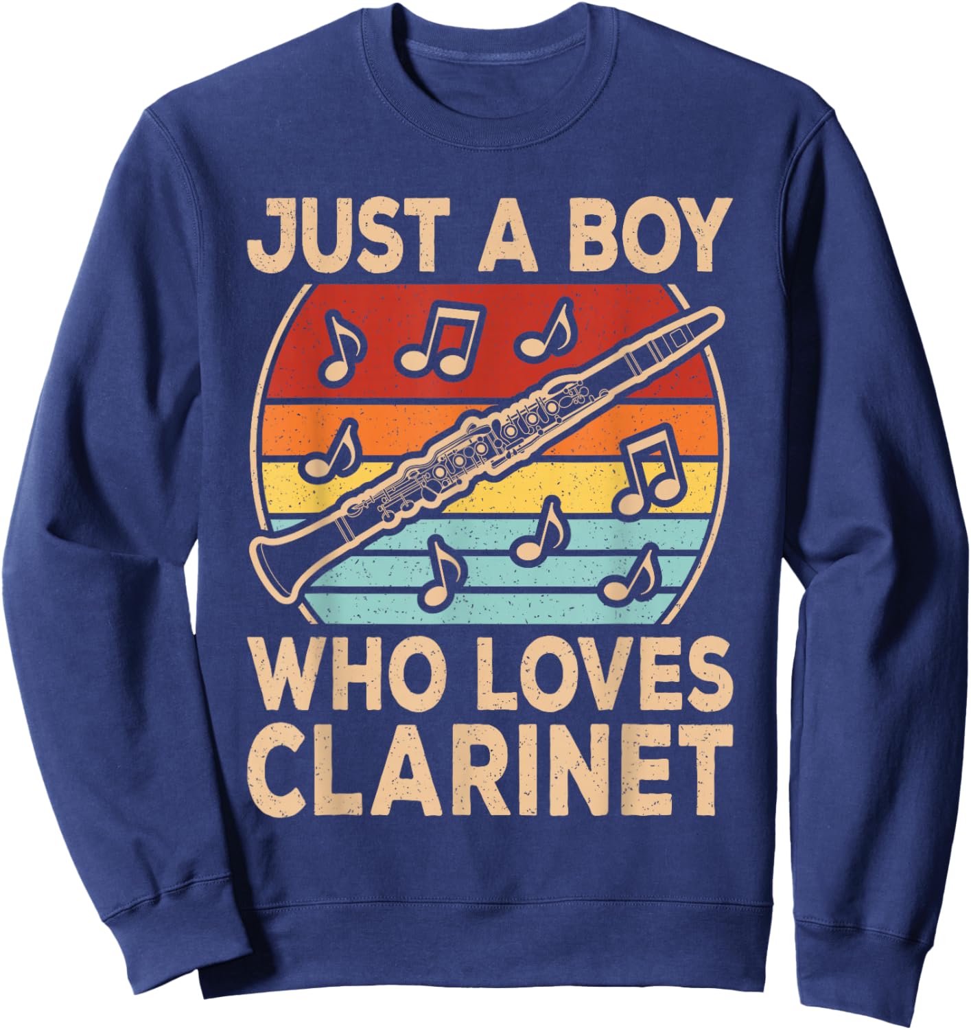 Just A Boy Who Loves Clarinet Funny Clarinetist Boys Kids Sweatshirt - Sweatshirt | Navy