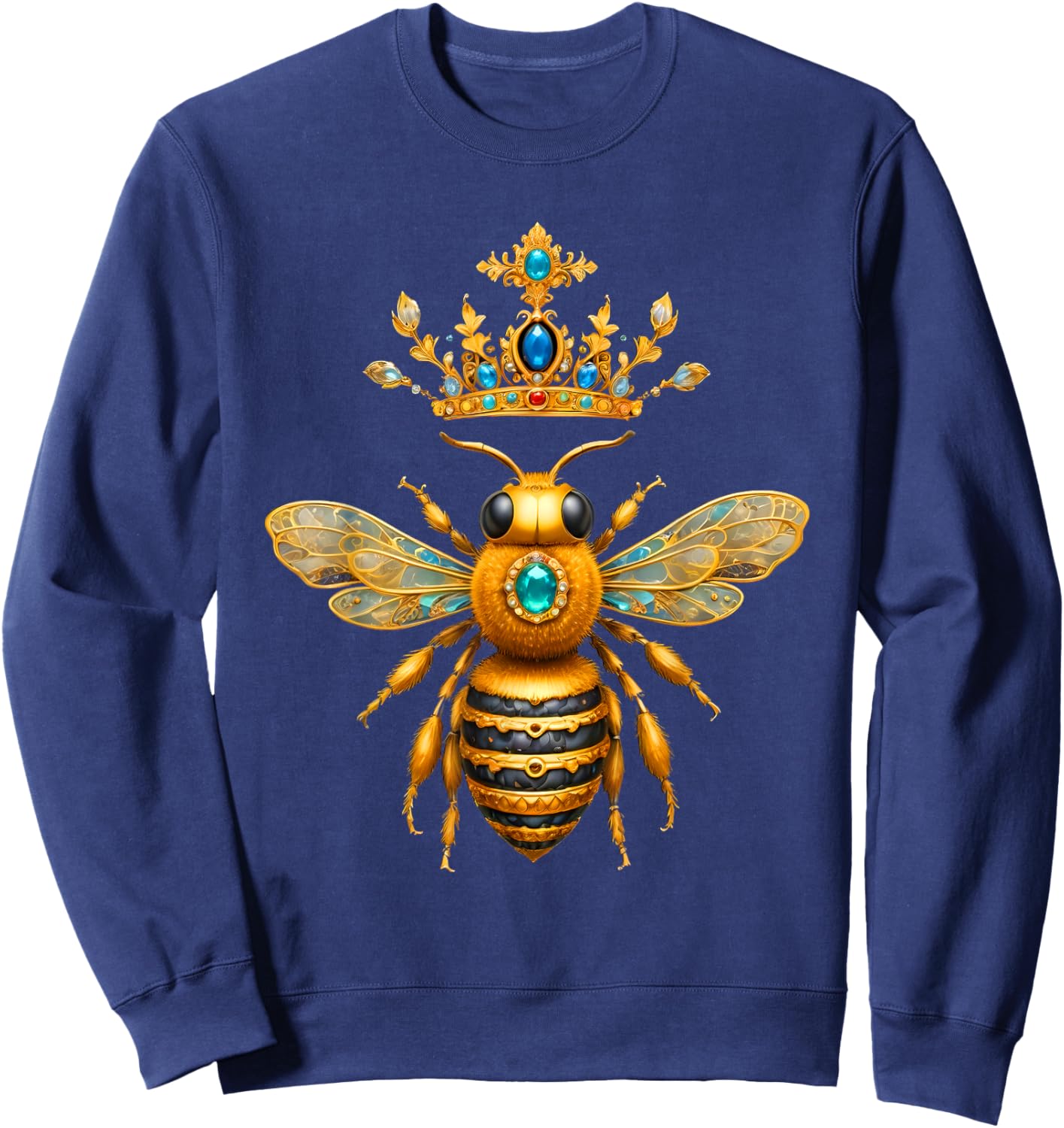 Queen Bee Crown Women Men Girls Honey Hive Bee Keeper Bee Sweatshirt - Sweatshirt | Navy
