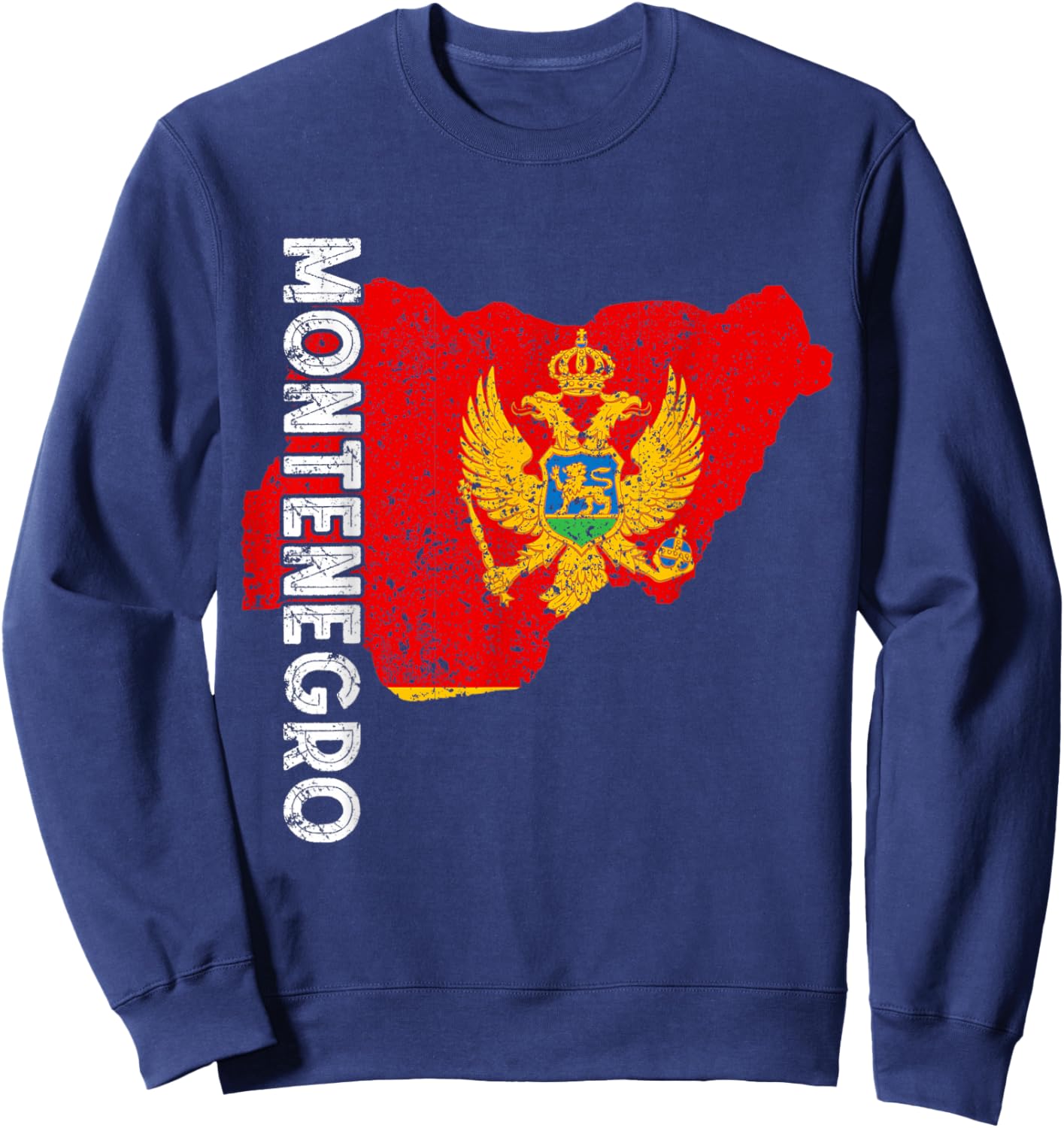 Montenegro Flag Map Montenegrin Roots Montenegrin Pride Sweatshirt - Sweatshirt | Navy