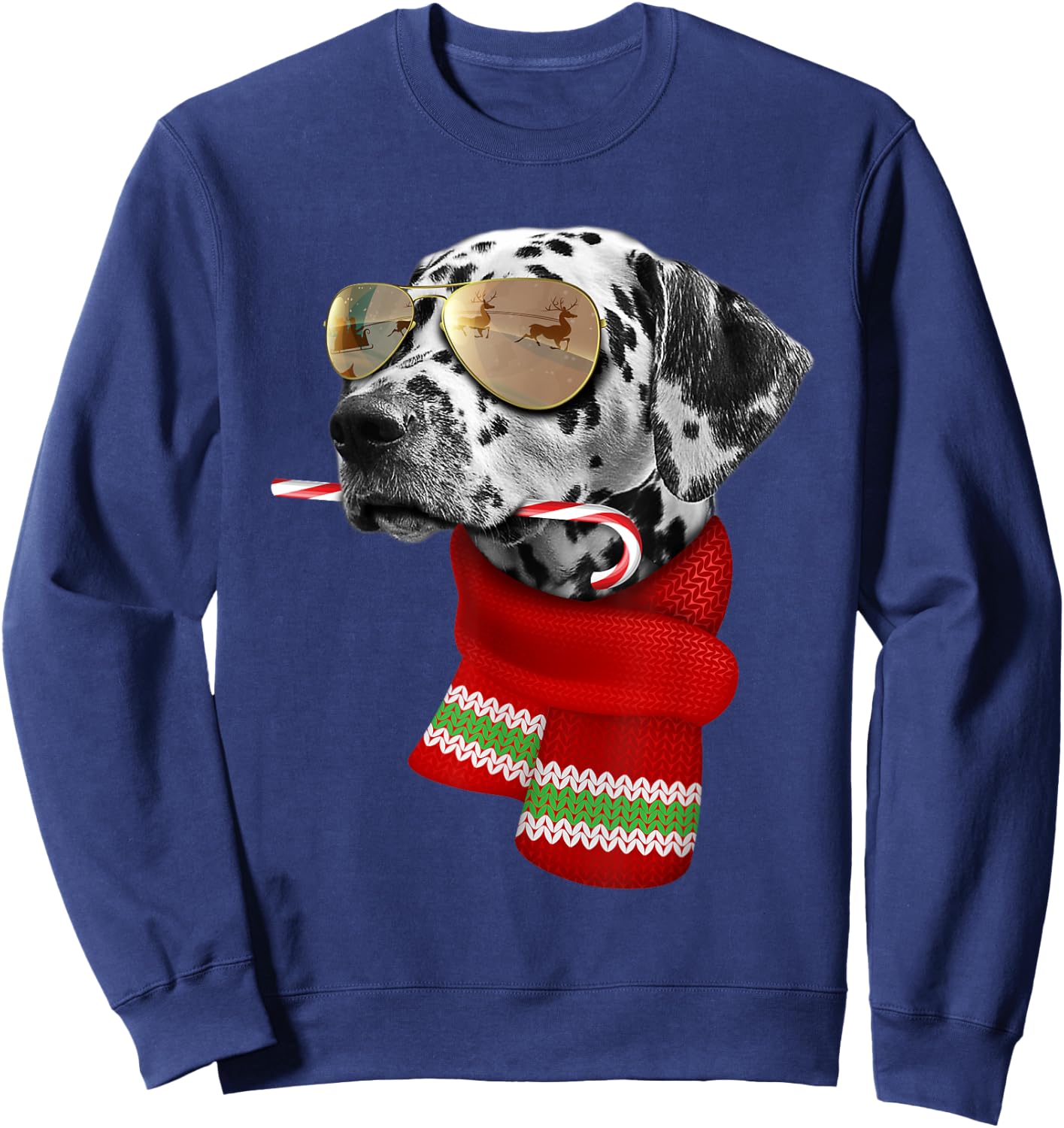 Dalmatian shirt Cute Christmas Gift Dog Lovers Sunglasses Sweatshirt - Sweatshirt | Navy