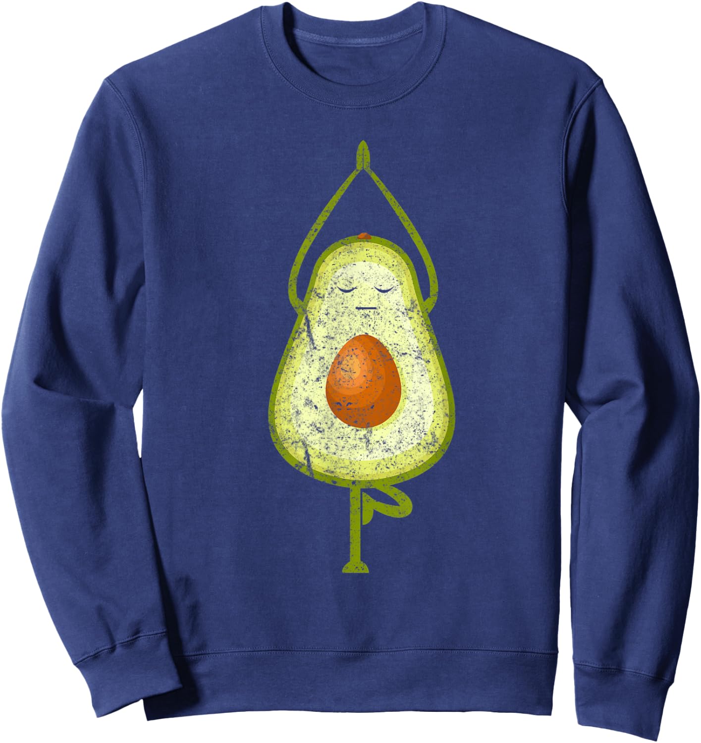 Yoga Avocado Funny Vegan Yoga Master Cute Avocado Lovers Sweatshirt - Sweatshirt | Navy
