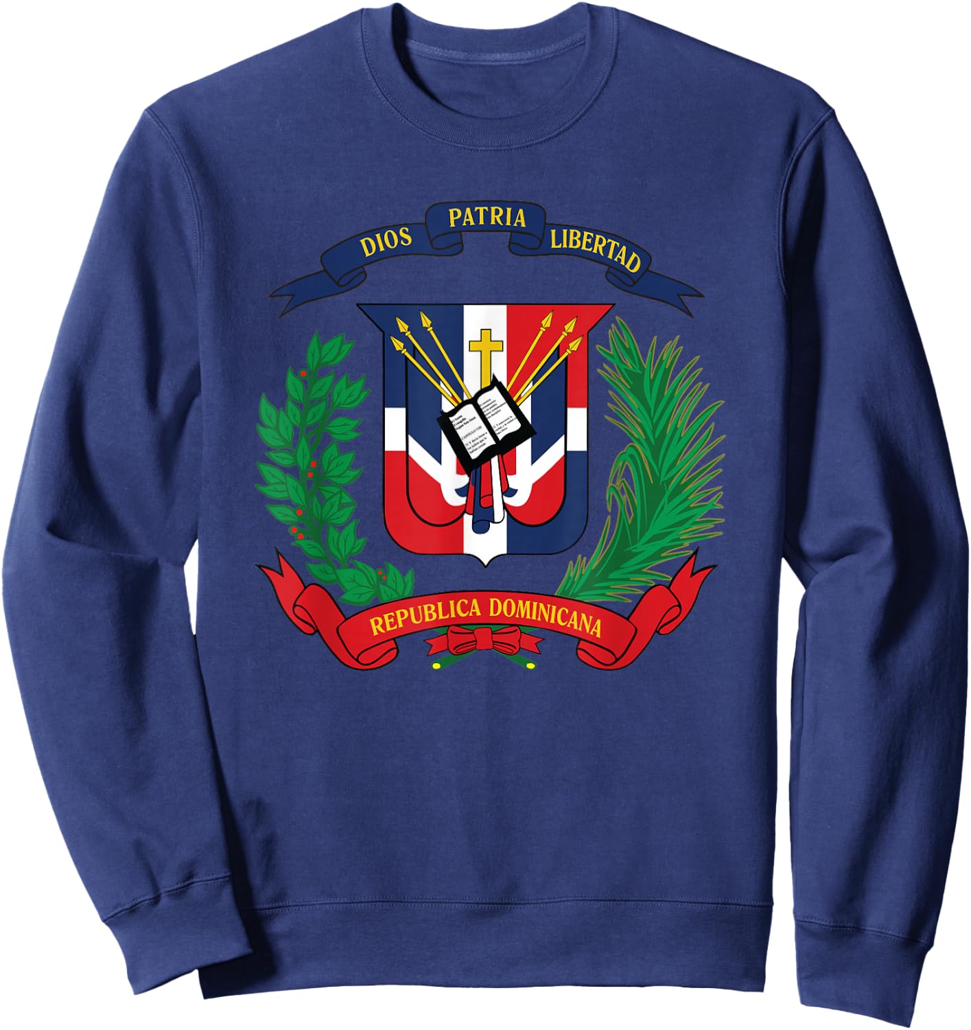 Coat of Arms Republica Dominicana Bandera Dominican Flag Sweatshirt - Sweatshirt | Navy