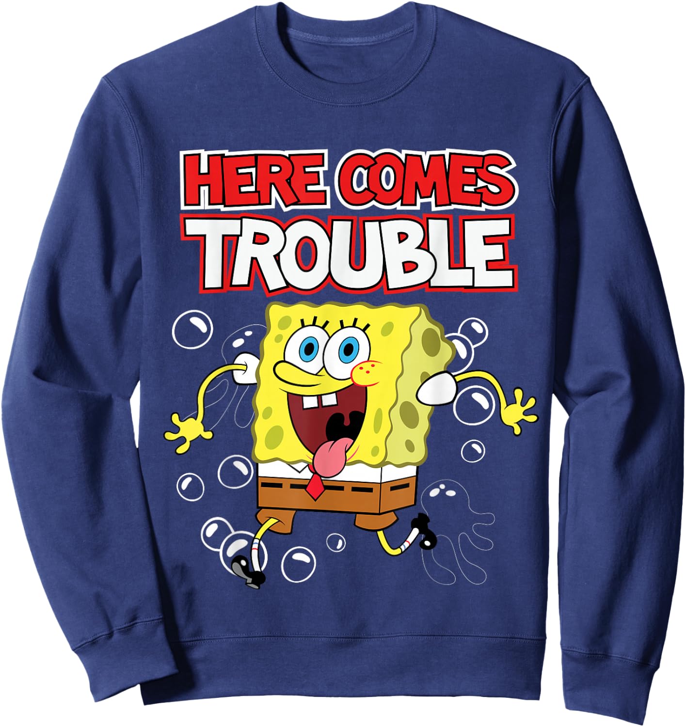 SpongeBob SquarePants Here Comes Trouble Sweatshirt - Sweatshirt | Navy