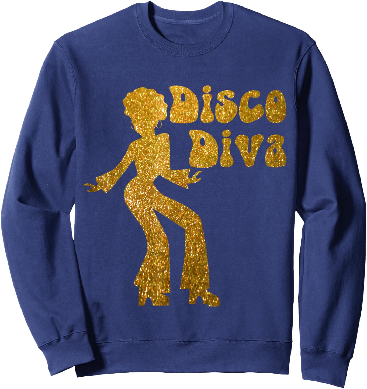 Disco Diva - Retro 70's Seventies Retro Disco Ball Sweatshirt - Sweatshirt | Navy