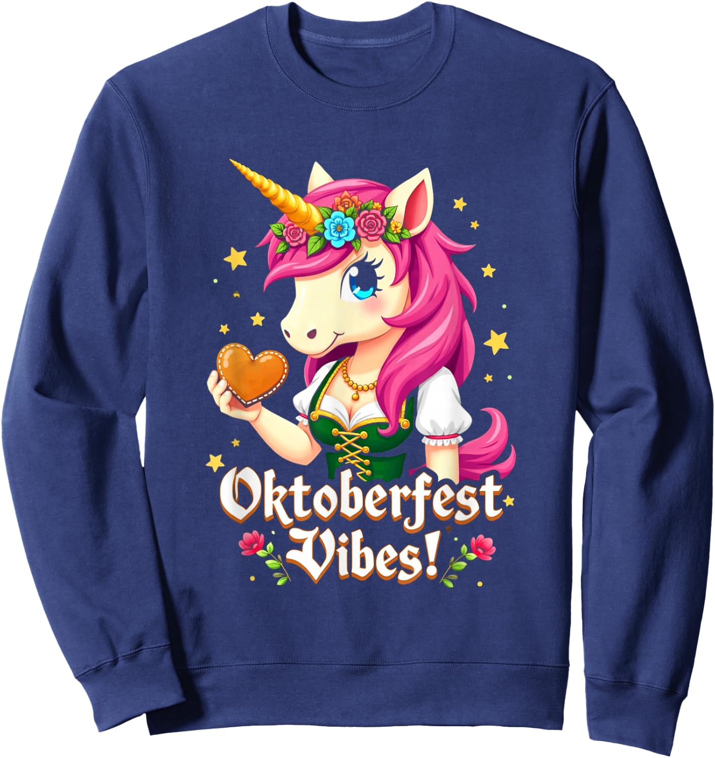 German Unicorn Drindl Funny Oktoberfest Vibes Kids Teens Sweatshirt - Sweatshirt | Navy