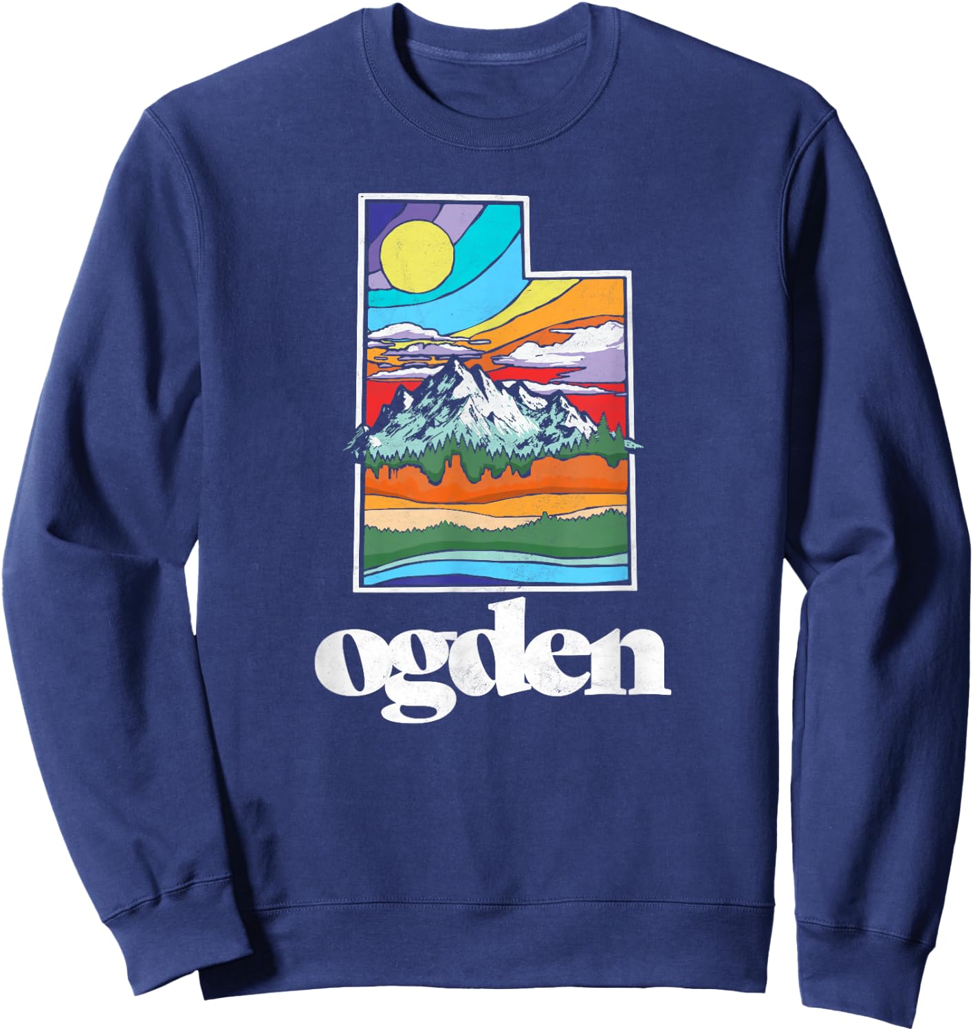 Ogden Utah Vintage Nature Outdoor Graphic Sweatshirt - Sweatshirt | Navy