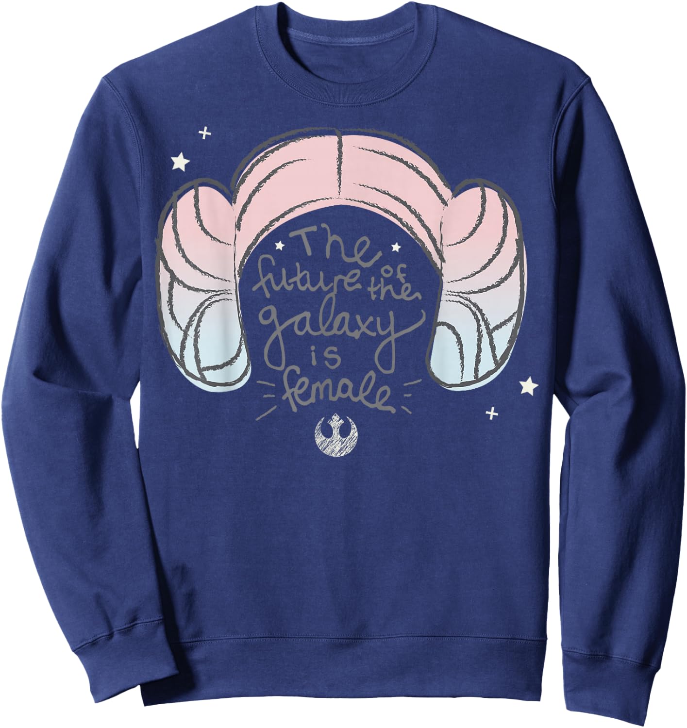 Star Wars Leia Buns The Future Of The Galaxy Is Female Sweatshirt - Sweatshirt | Navy