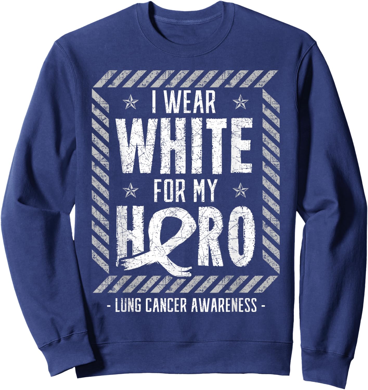 Lung Cancer Shirt Carcinoma Malignant Tumor Hero Chemo Gift Sweatshirt - Sweatshirt | Navy