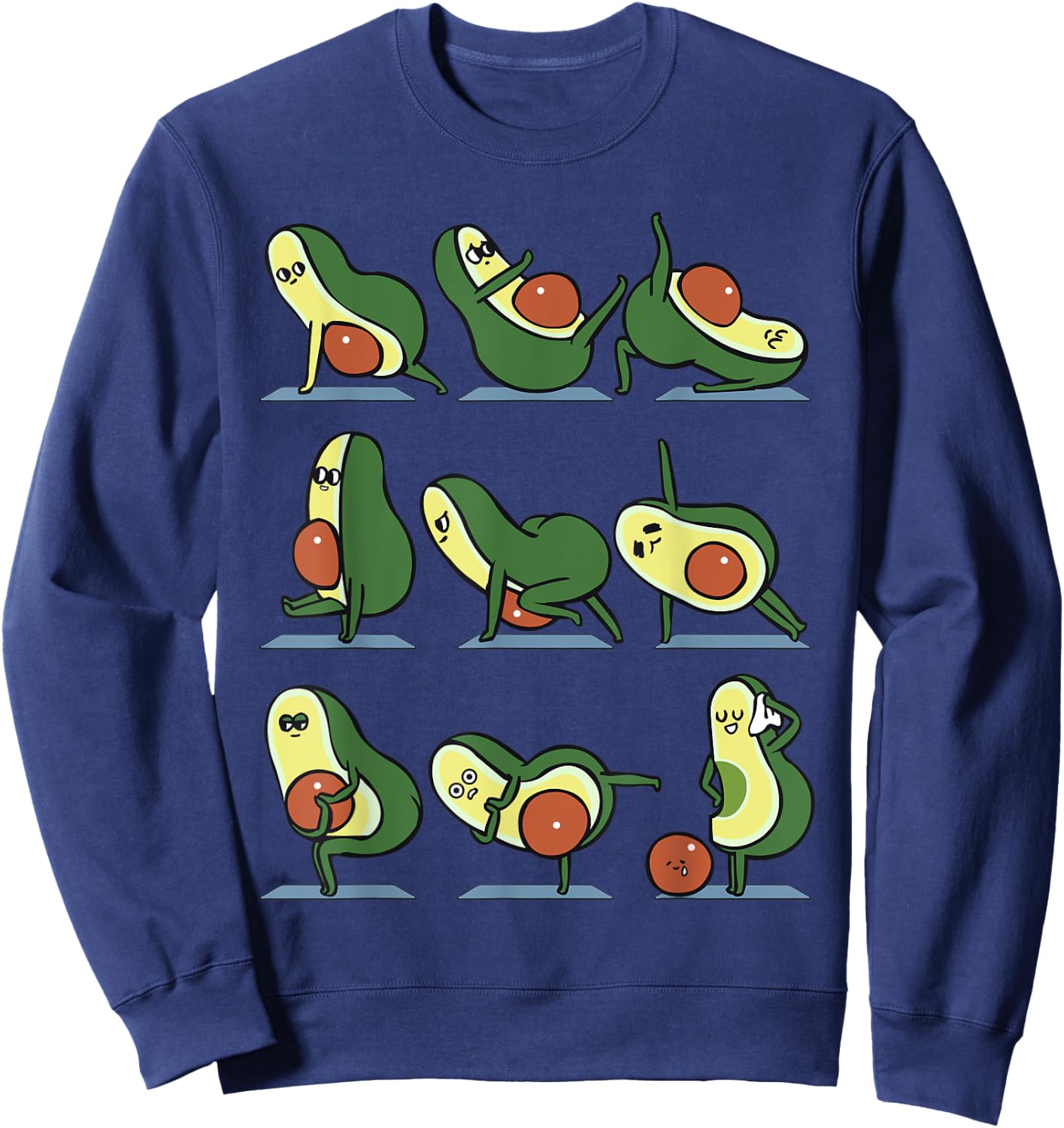 Avocado Yoga For A Flat Tummy Sweatshirt - Sweatshirt | Navy