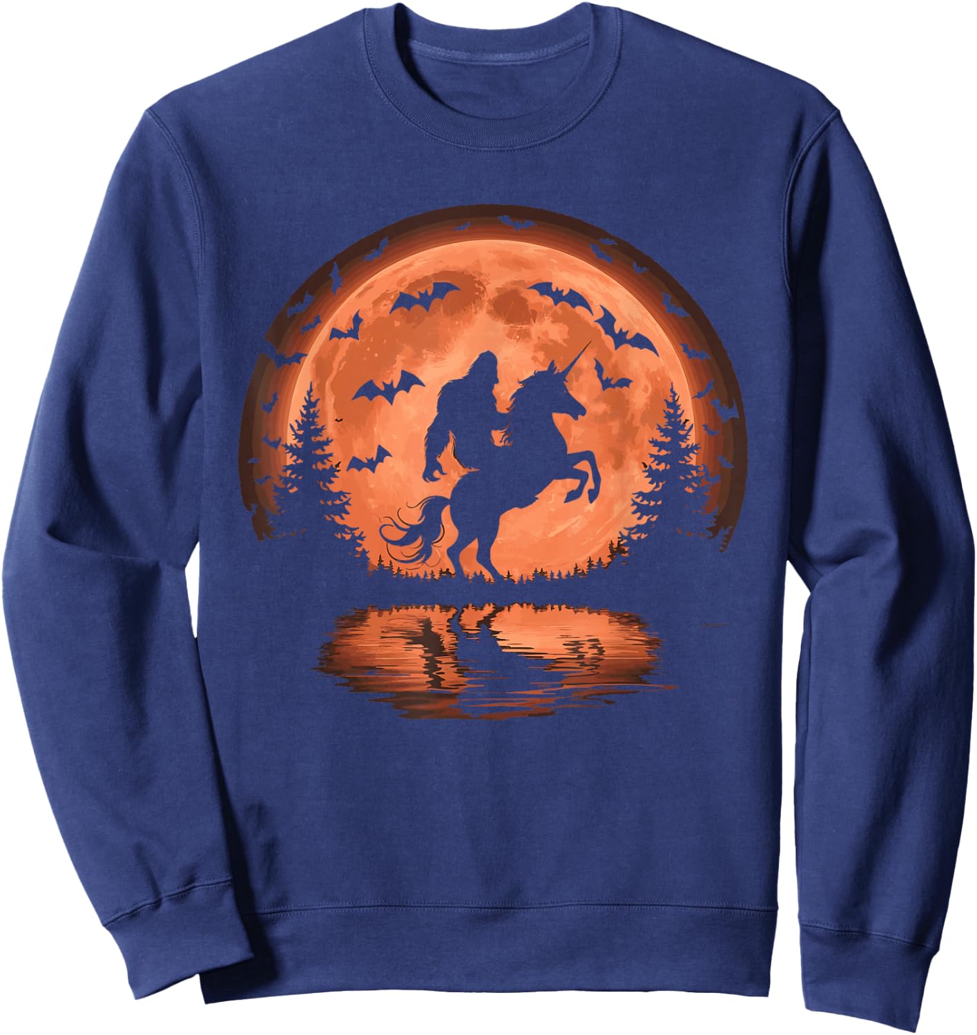Bigfoot Riding Unicorn Sweatshirt - Sweatshirt | Navy