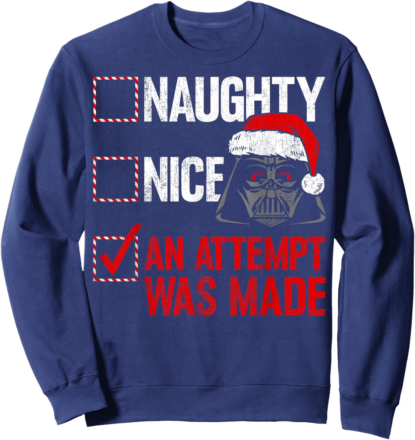 Star Wars Christmas Darth Vader Naughty or Nice Checklist Sweatshirt - Sweatshirt | Navy