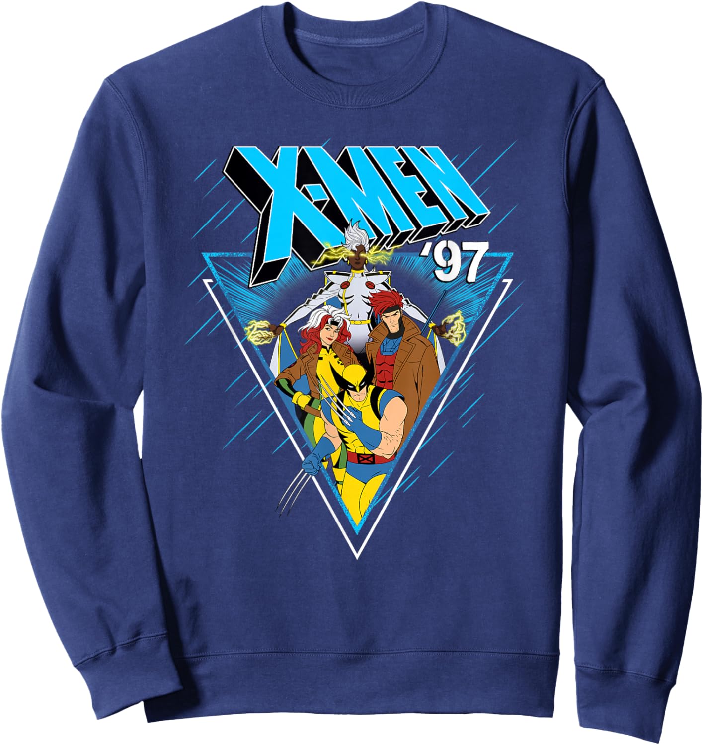 Marvel X-Men '97 Storm Rogue Gambit Wolverine Triangle Sweatshirt - Sweatshirt | Navy