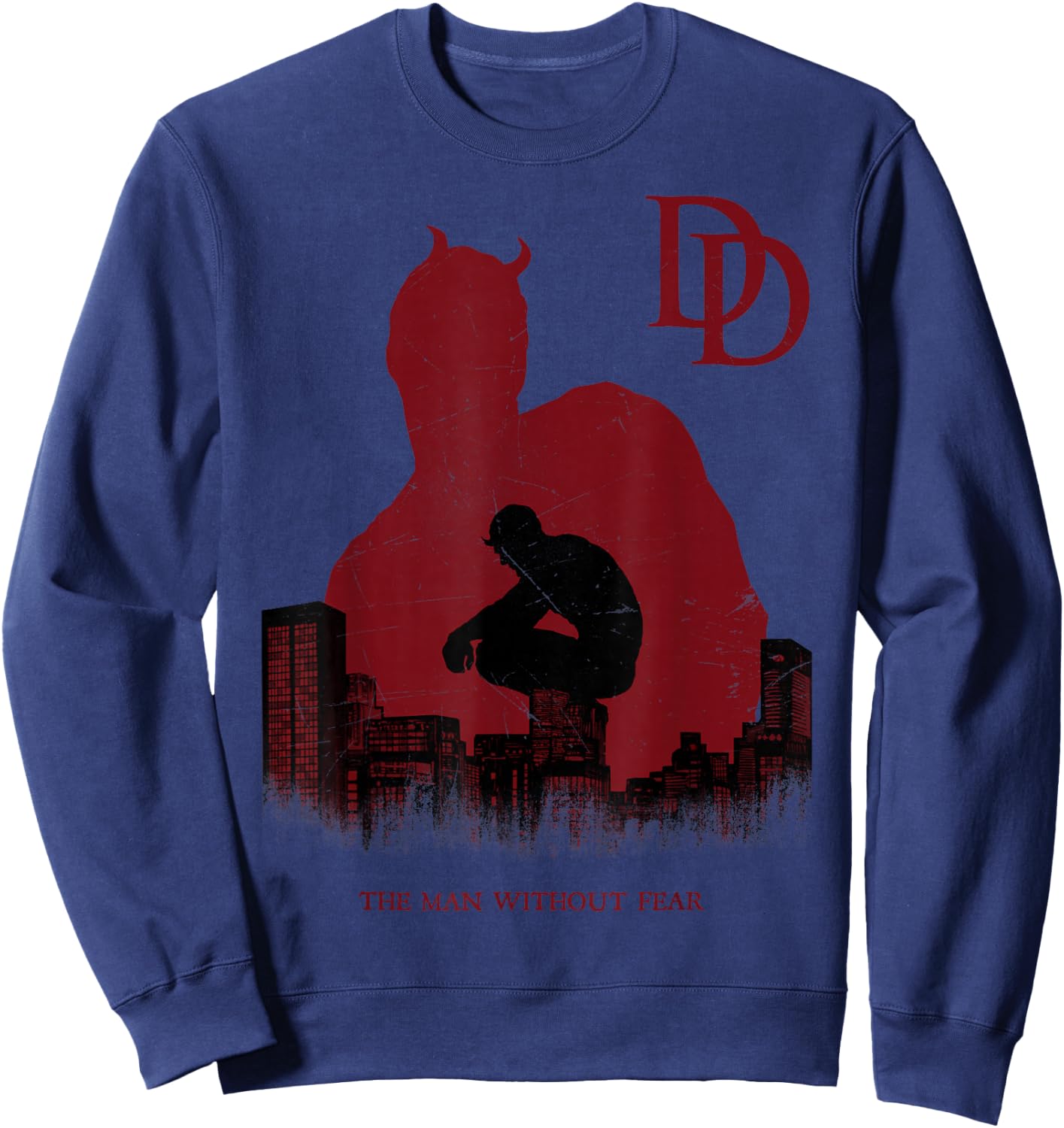 Marvel Daredevil A Man Without Fear is Broken Within Small Sweatshirt - Sweatshirt | Navy