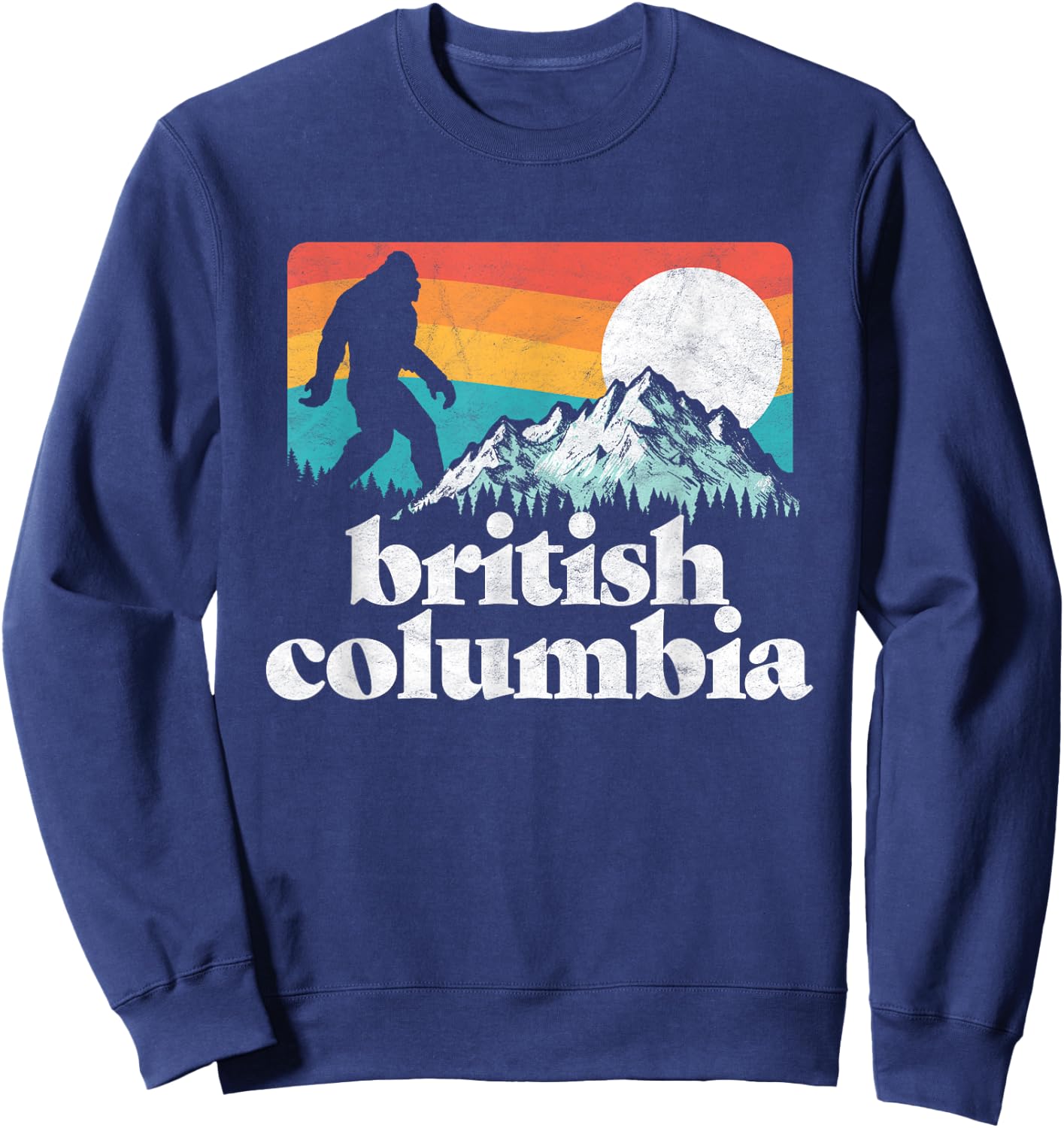 British Columbia Canada Bigfoot Mountains Sweatshirt - Sweatshirt | Navy