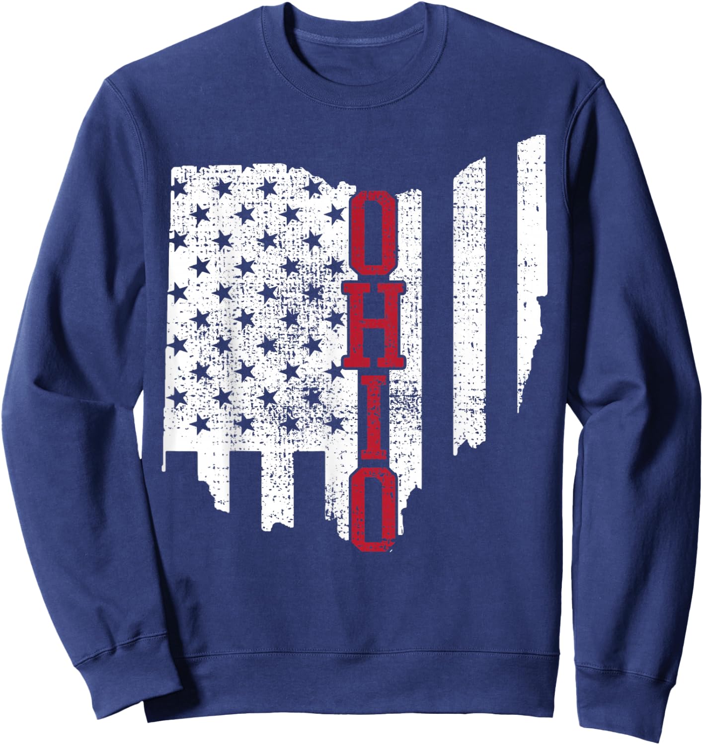 4th of July Ohio USA US Flag States Vintage Sweatshirt - Sweatshirt | Navy