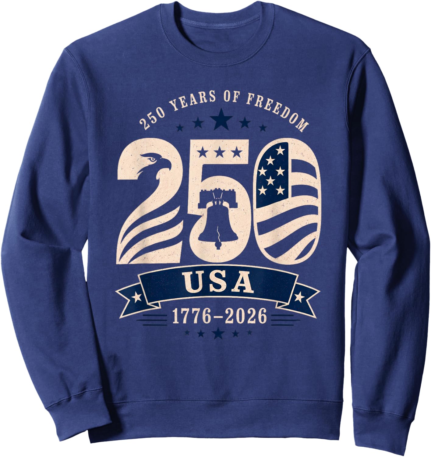 Patriotic Vintage 250th Anniversary USA 250 Year 4th of July Sweatshirt - Sweatshirt | Navy
