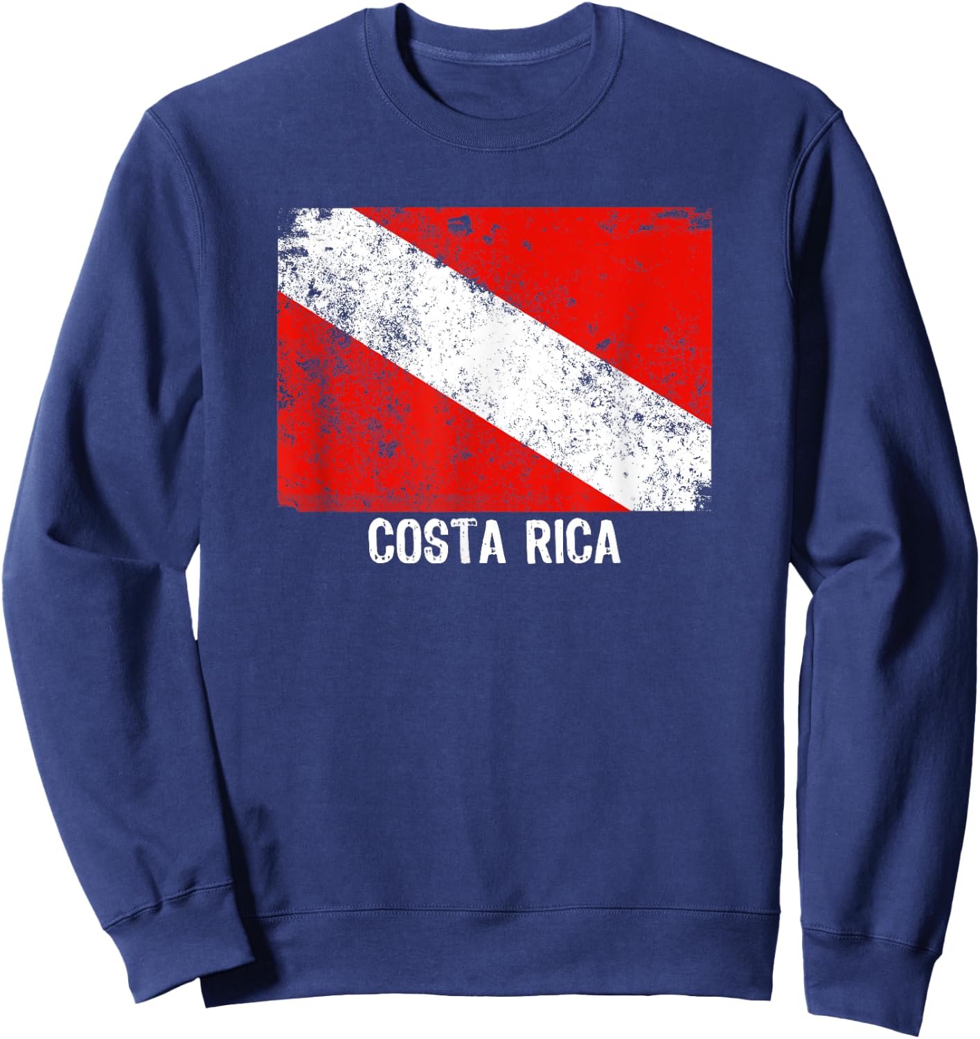 Vintage Costa Rica Dive Flag Scuba Diving Sweatshirt - Sweatshirt | Navy