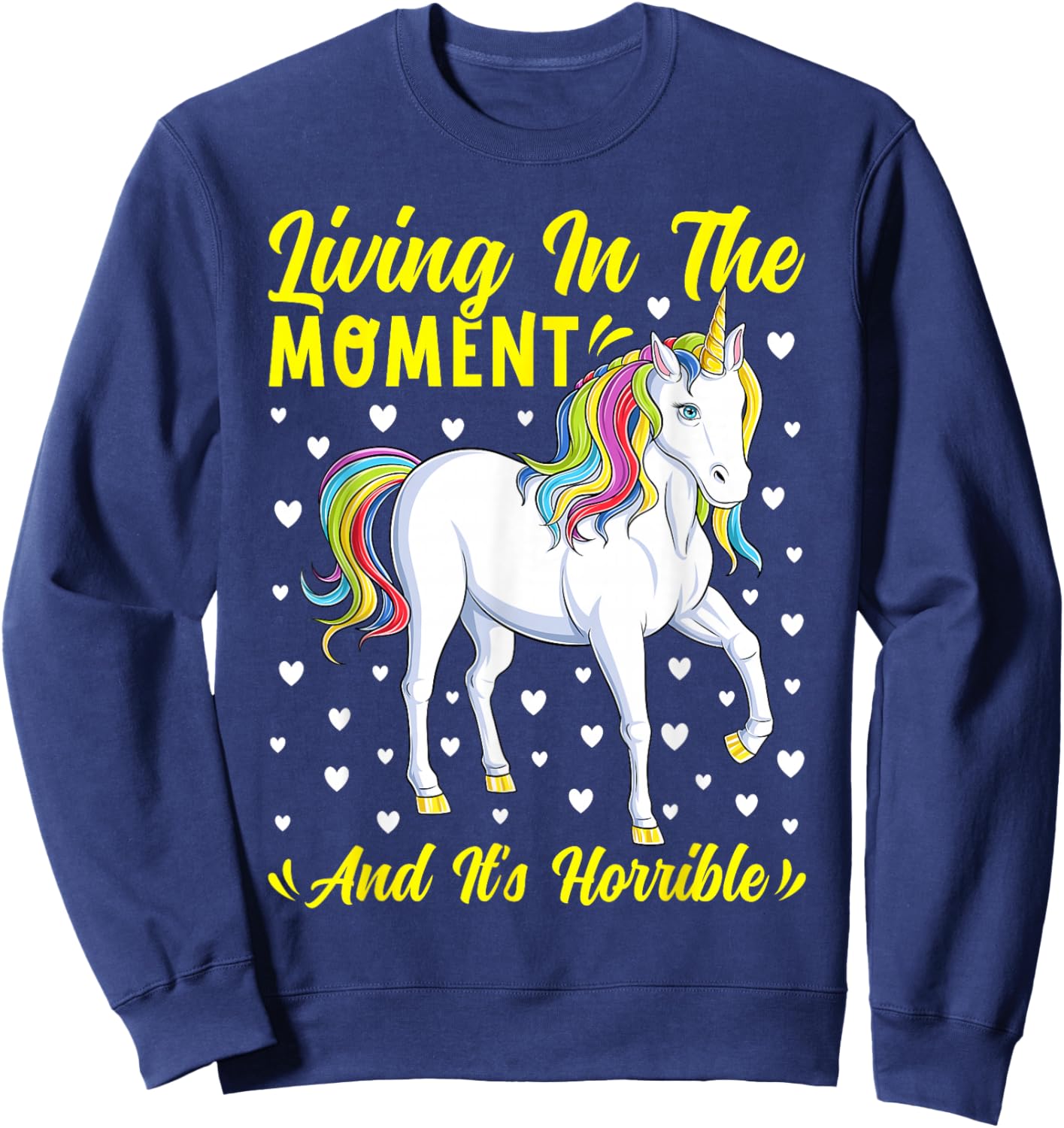 Funny Unicorn Joke Meme Adult Humor Unicorns Lover Sweatshirt - Sweatshirt | Navy