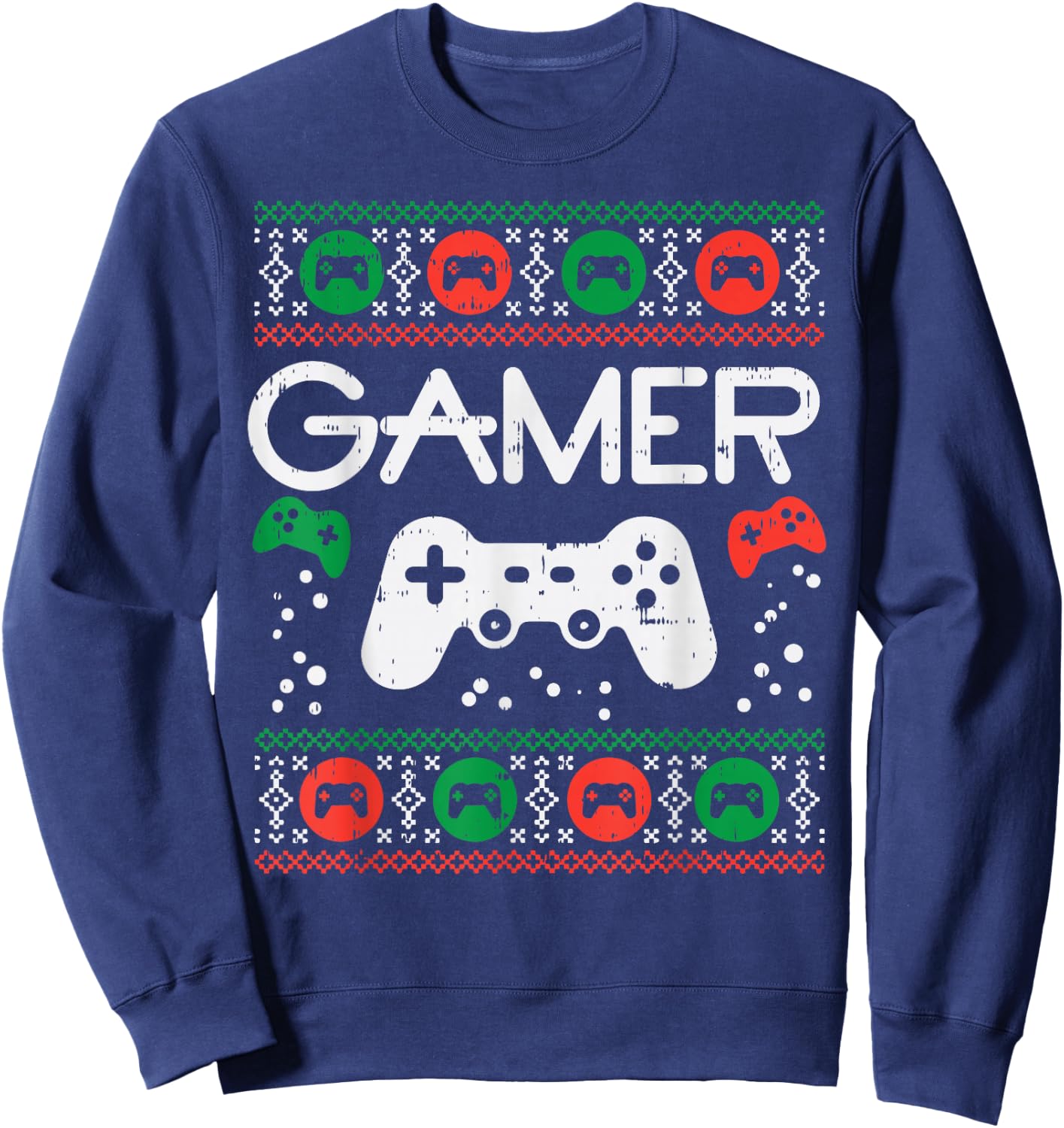Gamer Ugly Christmas Sweater Retro Video Game Xmas Boys Gift Sweatshirt - Sweatshirt | Navy