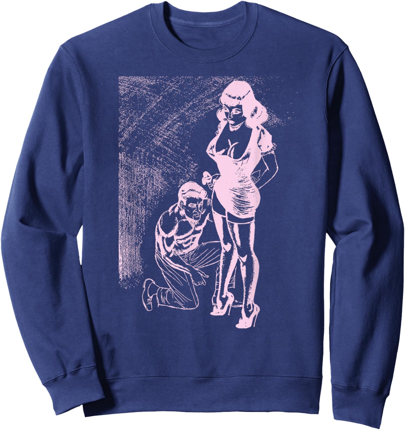Retro Man In Submission BDSM Shirt-Sexy Dominatrix Sweatshirt - Sweatshirt | Navy