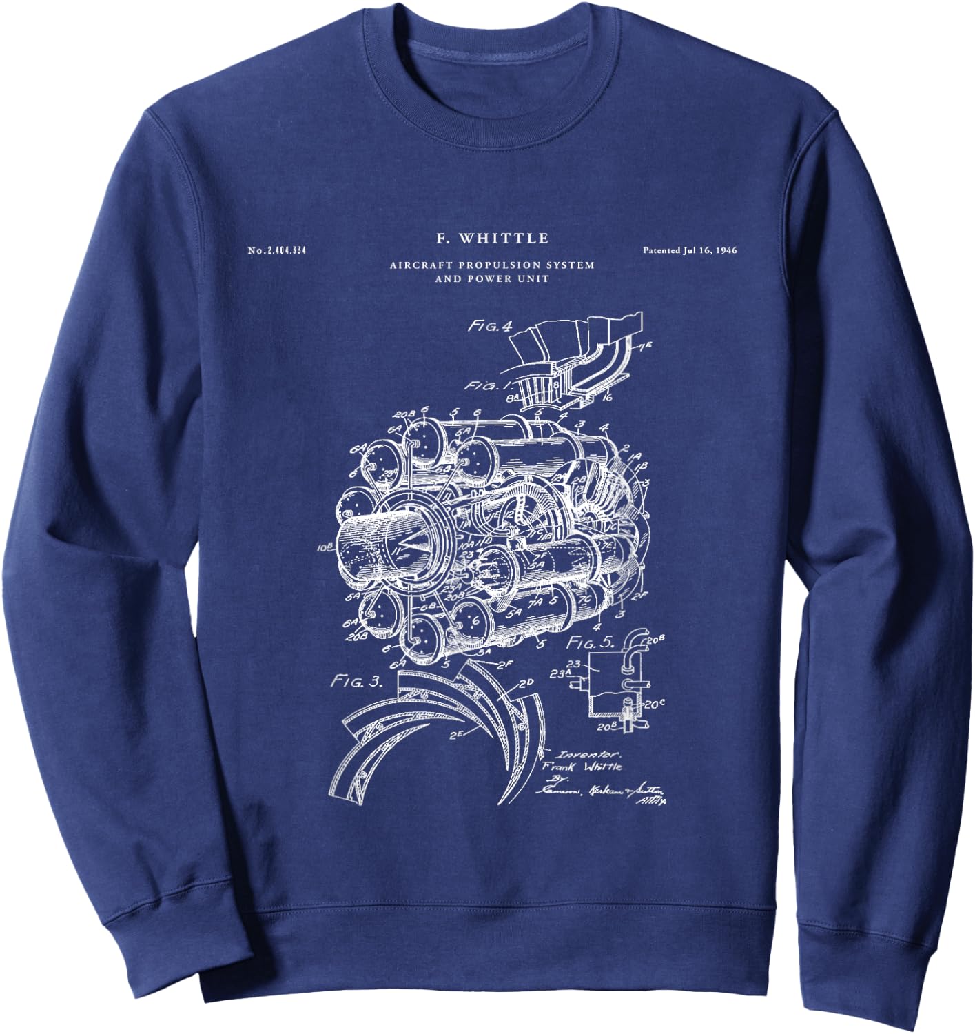 Jet Engine Patent - Plane Sweatshirt - Sweatshirt | Navy