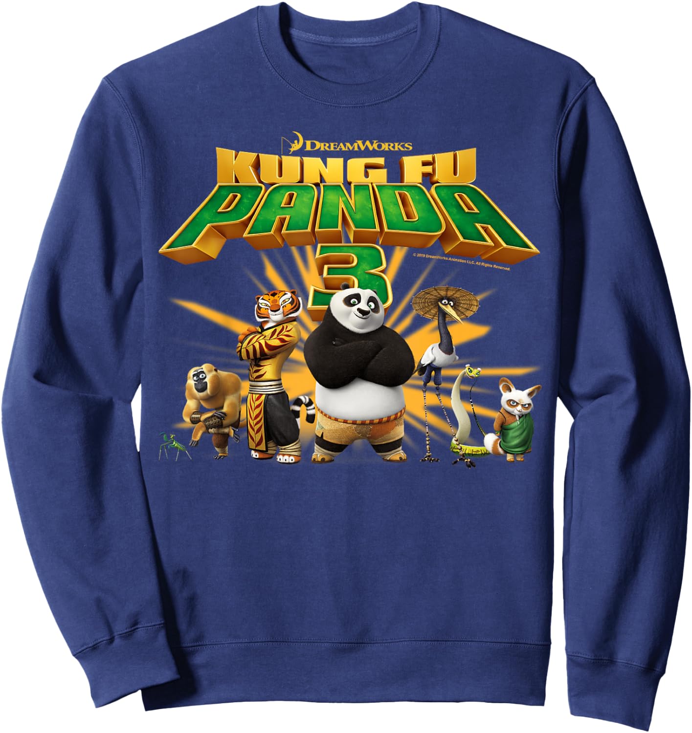 Kung Fu Panda 3 Po And The Furious Five Movie Logo Sweatshirt - Sweatshirt | Navy