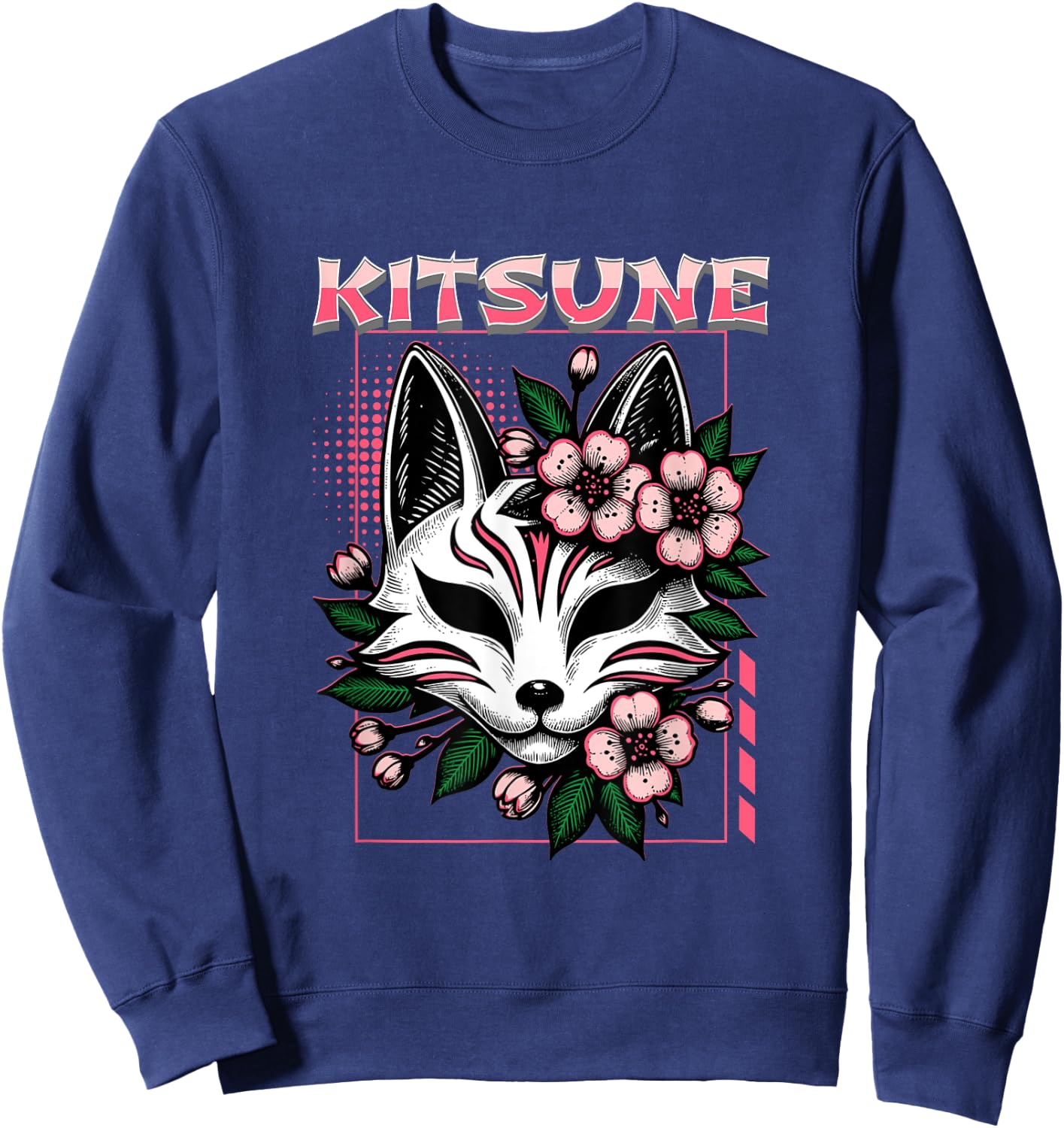 Geisha with cherry blossoms Vintage Sakura Japanese Art Sweatshirt - Sweatshirt | Navy
