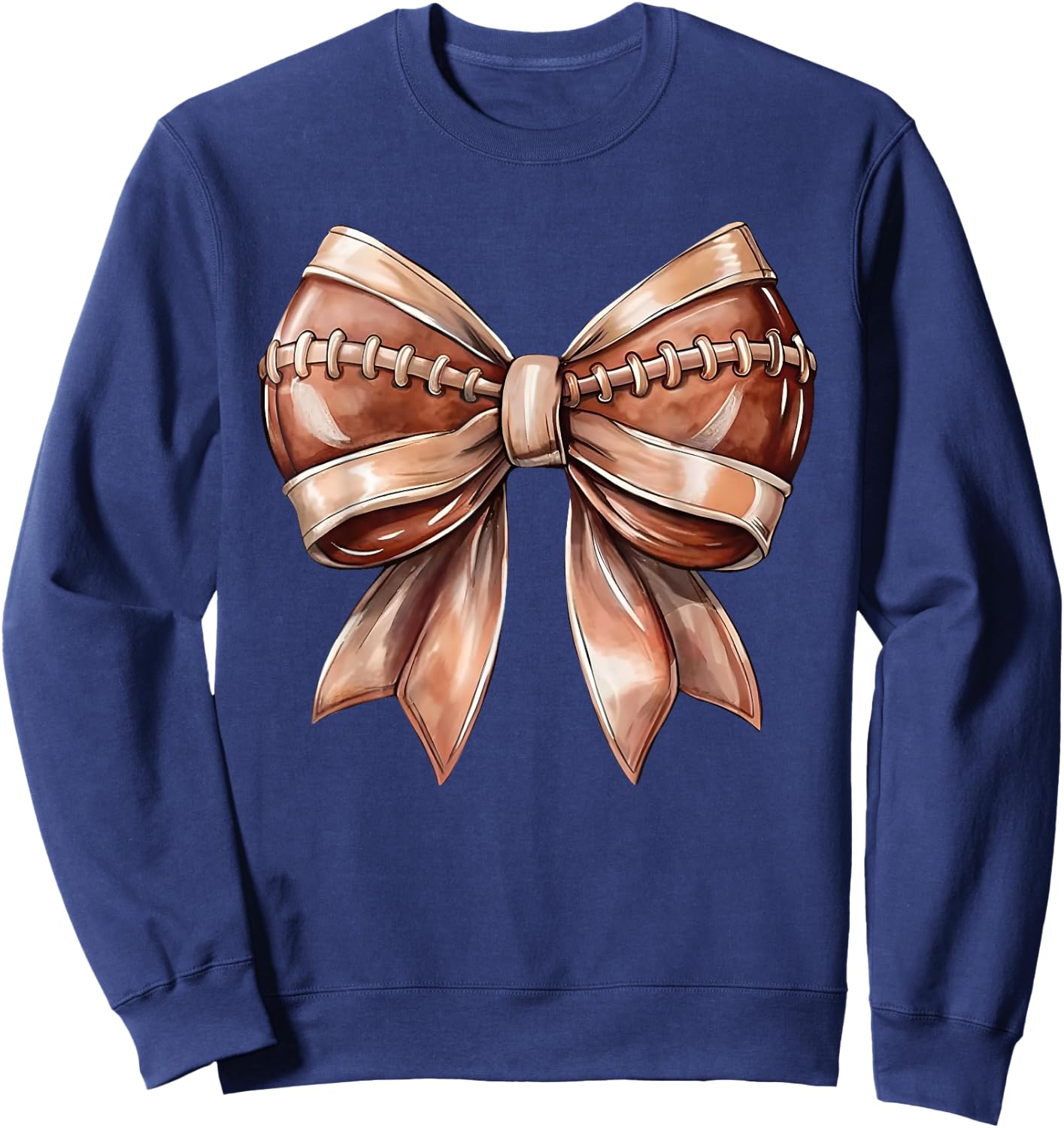 Coquette Bow American Football Thanksgiving Autumn - -Adults & Kids - Black - Short Sleeve - Size S (US) Sweatshirt - Sweatshirt | Navy