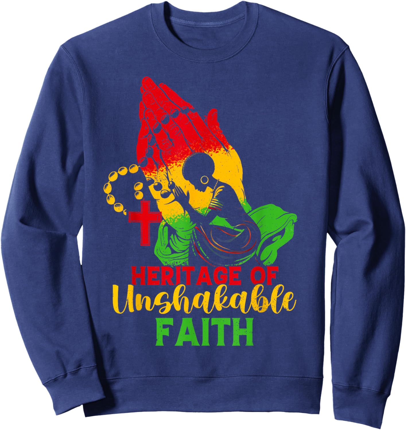 Black History Faith Christian -Adults Kids African American Christian Sweatshirt - Sweatshirt | Navy