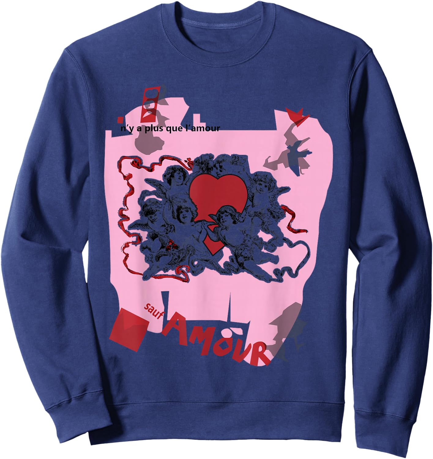 Beat It Retro 80s Pop Culture Sauf Amour Sweatshirt - Sweatshirt | Navy