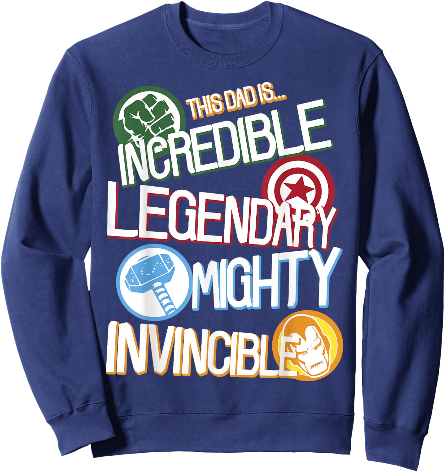 Marvel Comics Avengers Father's Day This Dad is Legendary Sweatshirt - Sweatshirt | Navy