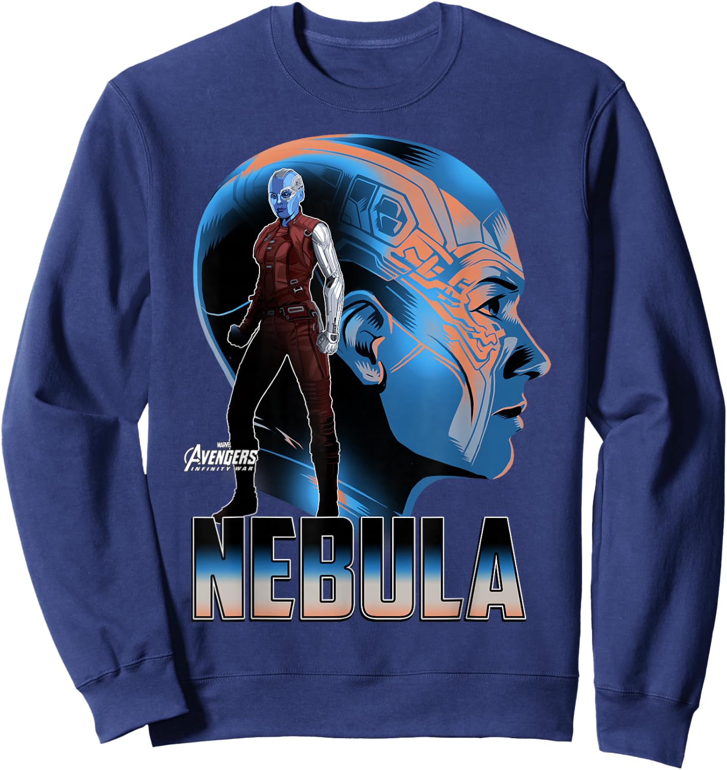 Marvel Infinity War Nebula Big Head Profile Sweatshirt - Sweatshirt | Navy