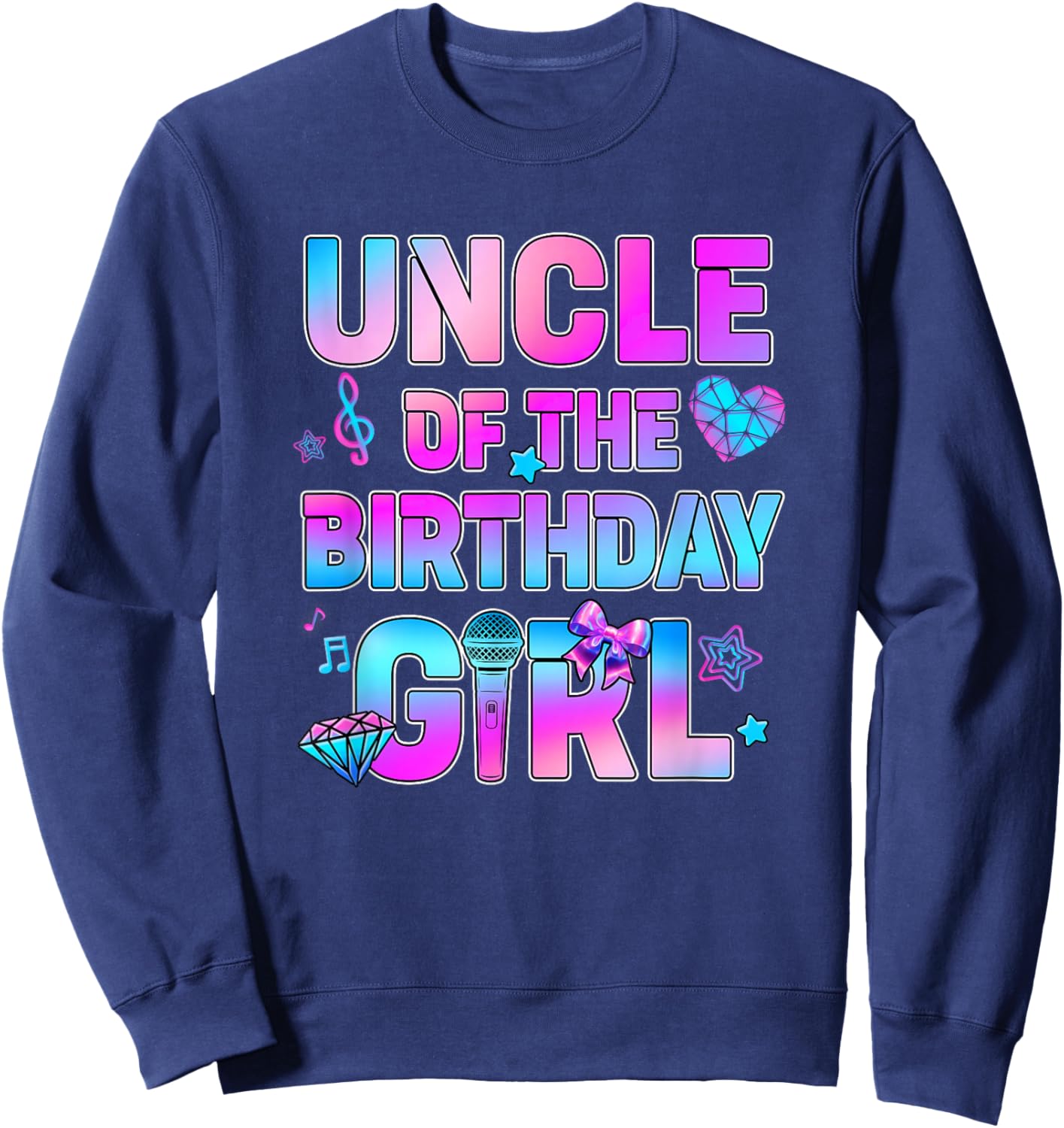 Uncle of The K-Pop Birthday Girls Korean Music Family Sweatshirt - Sweatshirt | Navy