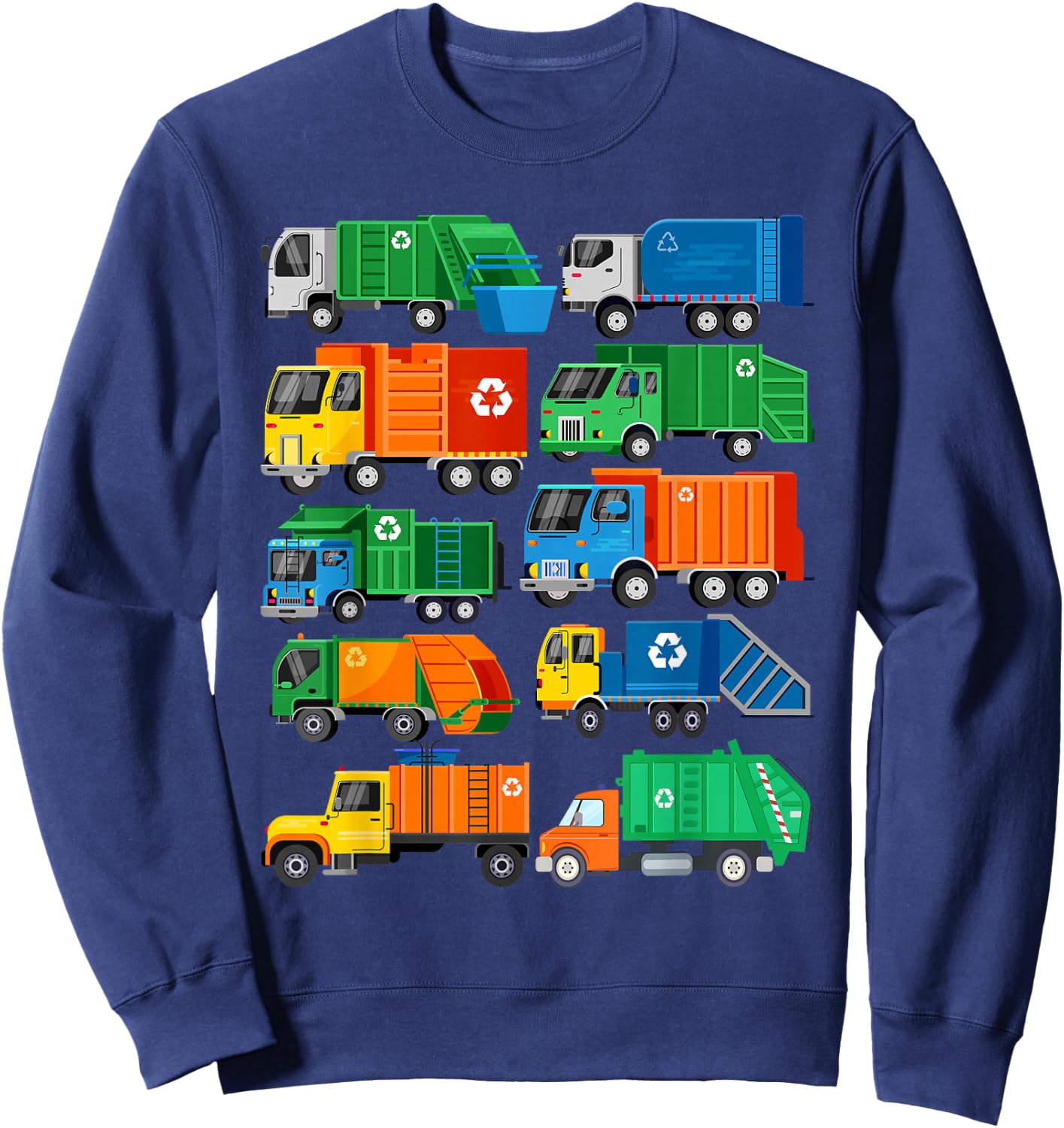 Garbage Truck Recycling Day Trash Waste Separation Birthday Sweatshirt - Sweatshirt | Navy