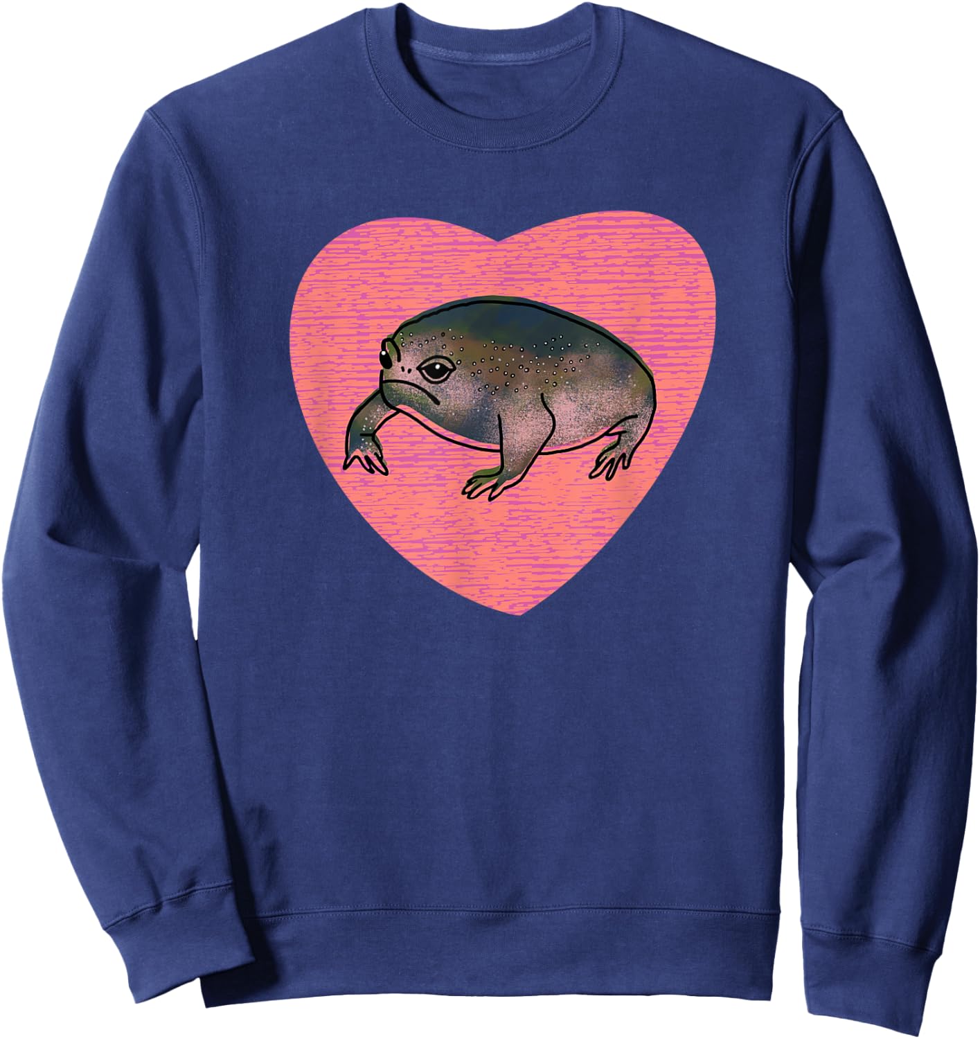 Cute Black Desert Rain Frog Love Heart Sweatshirt - Sweatshirt | Navy