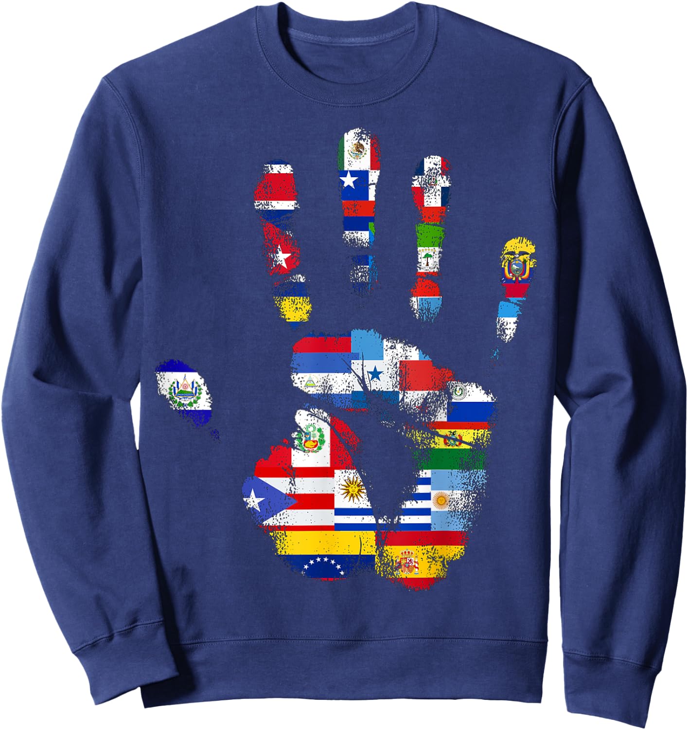 National Hispanic Heritage Month Latin America Latino Flags Sweatshirt - Sweatshirt | Navy