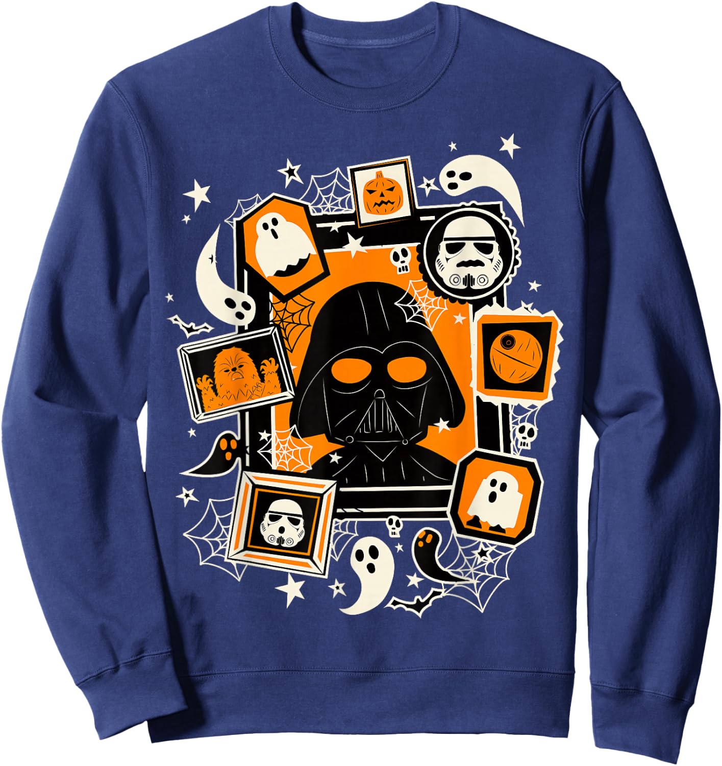 Star Wars Darth Vader And Ghosts Halloween Poster Sweatshirt - Sweatshirt | Navy