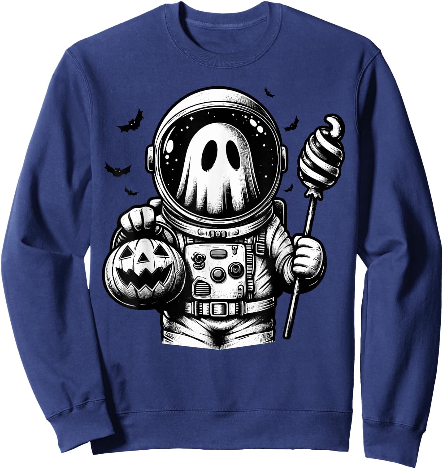 Halloween Astronaut Costume Ghost Animal Boo Spooky Sweatshirt - Sweatshirt | Navy